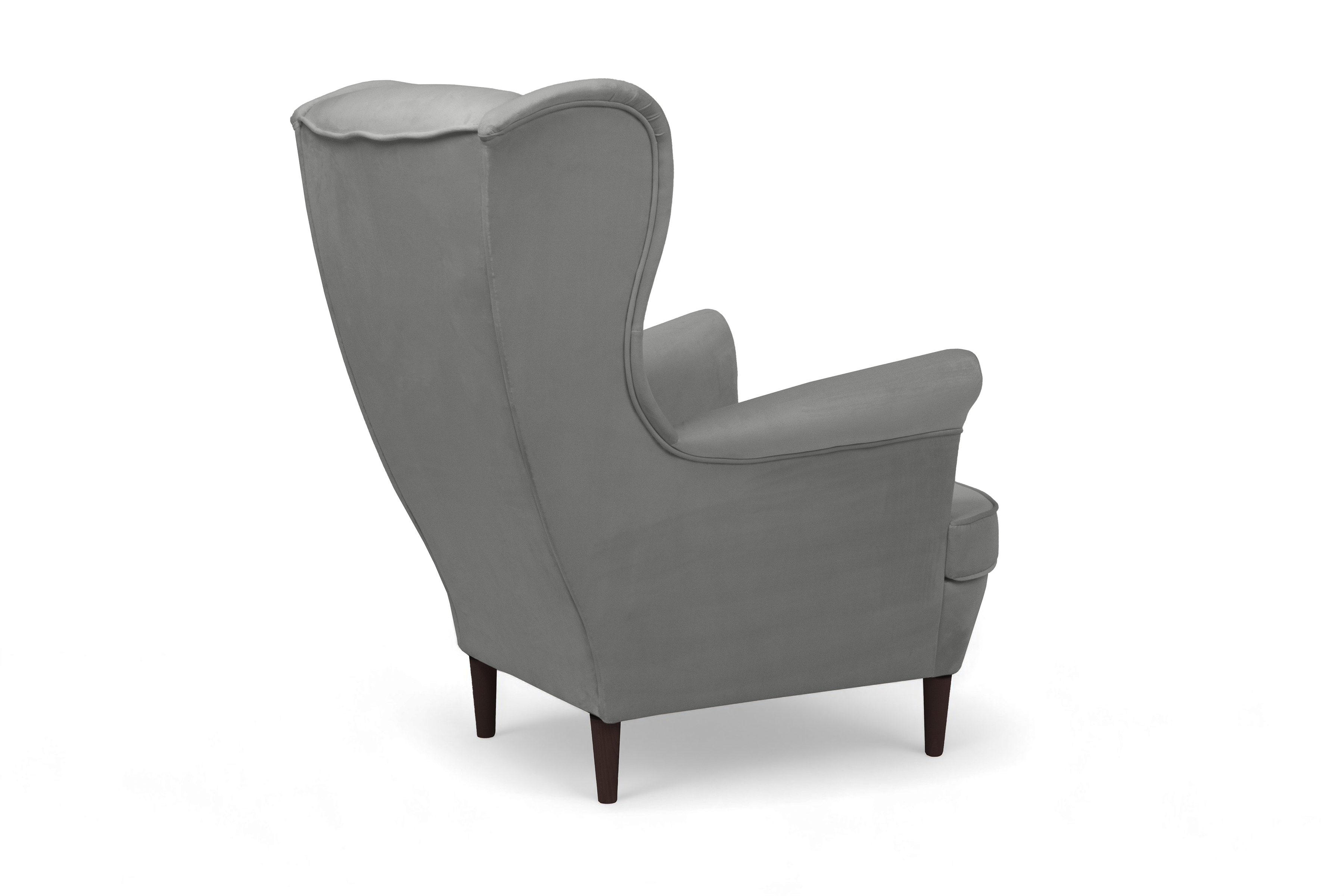 Křeslo ušák Vilano - šedý samet Velluto 16 / nohy venge Křeslo Ušák Vilano - šedý samet Velluto 16 / Nohy Venge