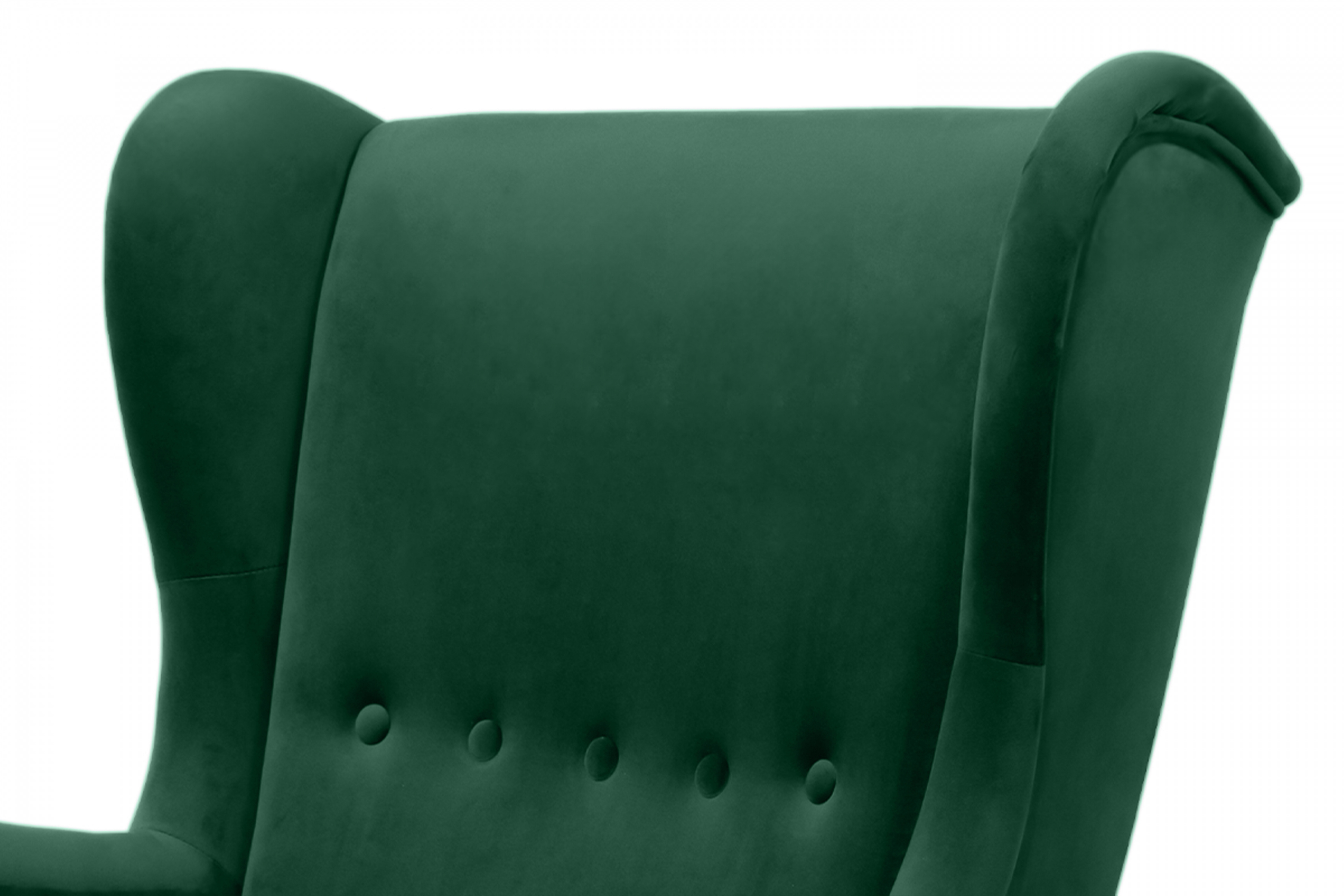 Kreslo Ušiak Vilano - fľaškovo zelený zamat Bluvel 78 Kreslo Ušiak Vilano - zamat w butelkowej zieleni Bluvel 78 / Nohy Venge 