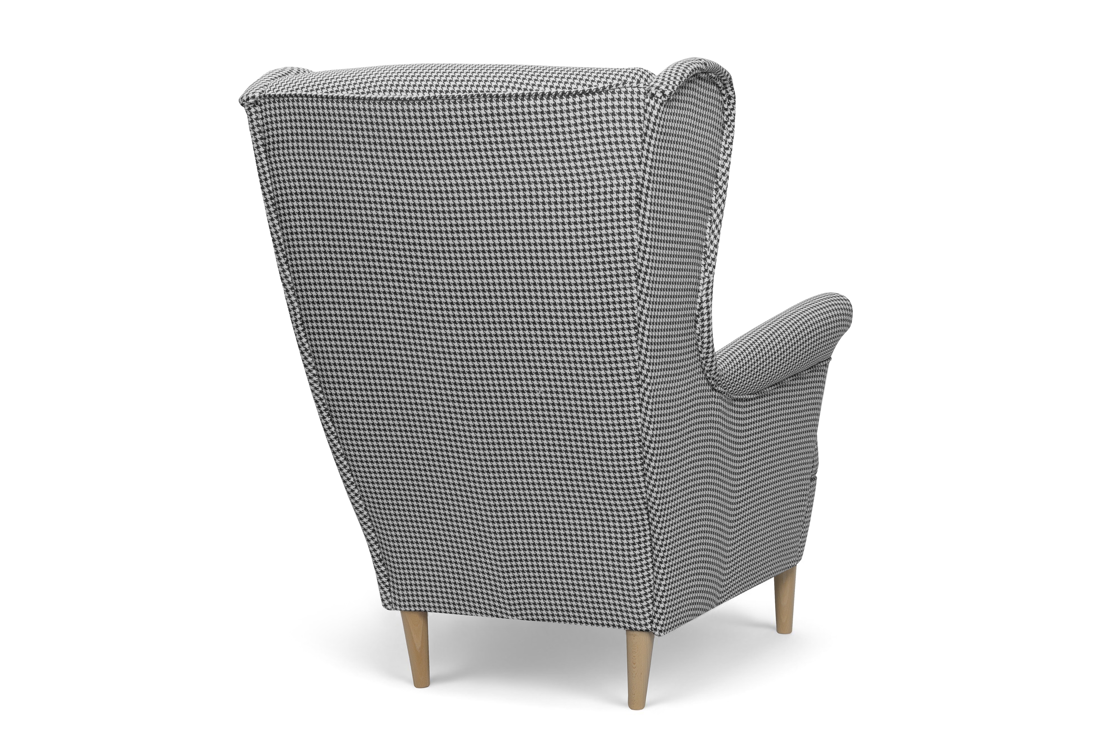 Křeslo ušák Vilano - vzor pepitka Kenia 700 / nohy buk Křeslo Ušák Vilano - wzor pepitka Kenia 700, Nohy buk 