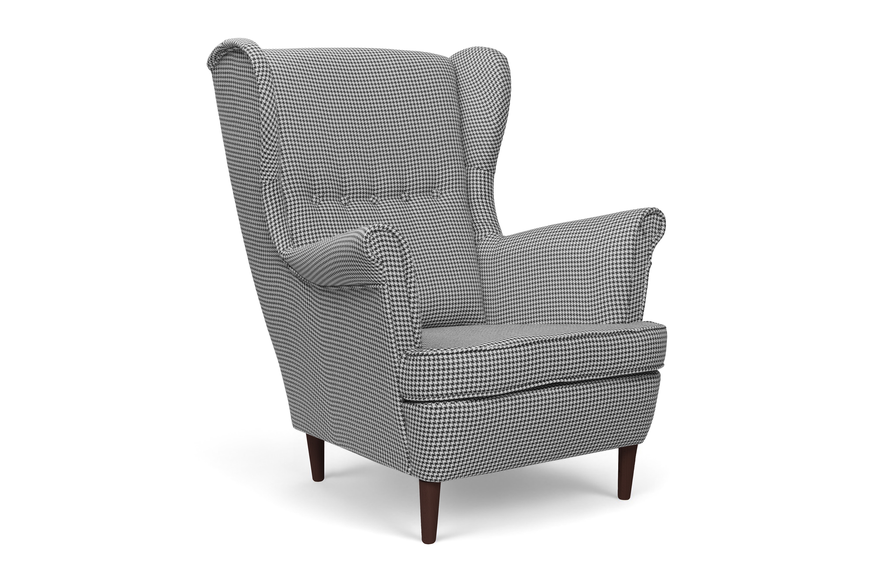 Křeslo ušák Vilano - vzor Kenia 700 / nohy venge Křeslo Ušák Vilano - wzor pepitka Kenia 700, Nohy Venge