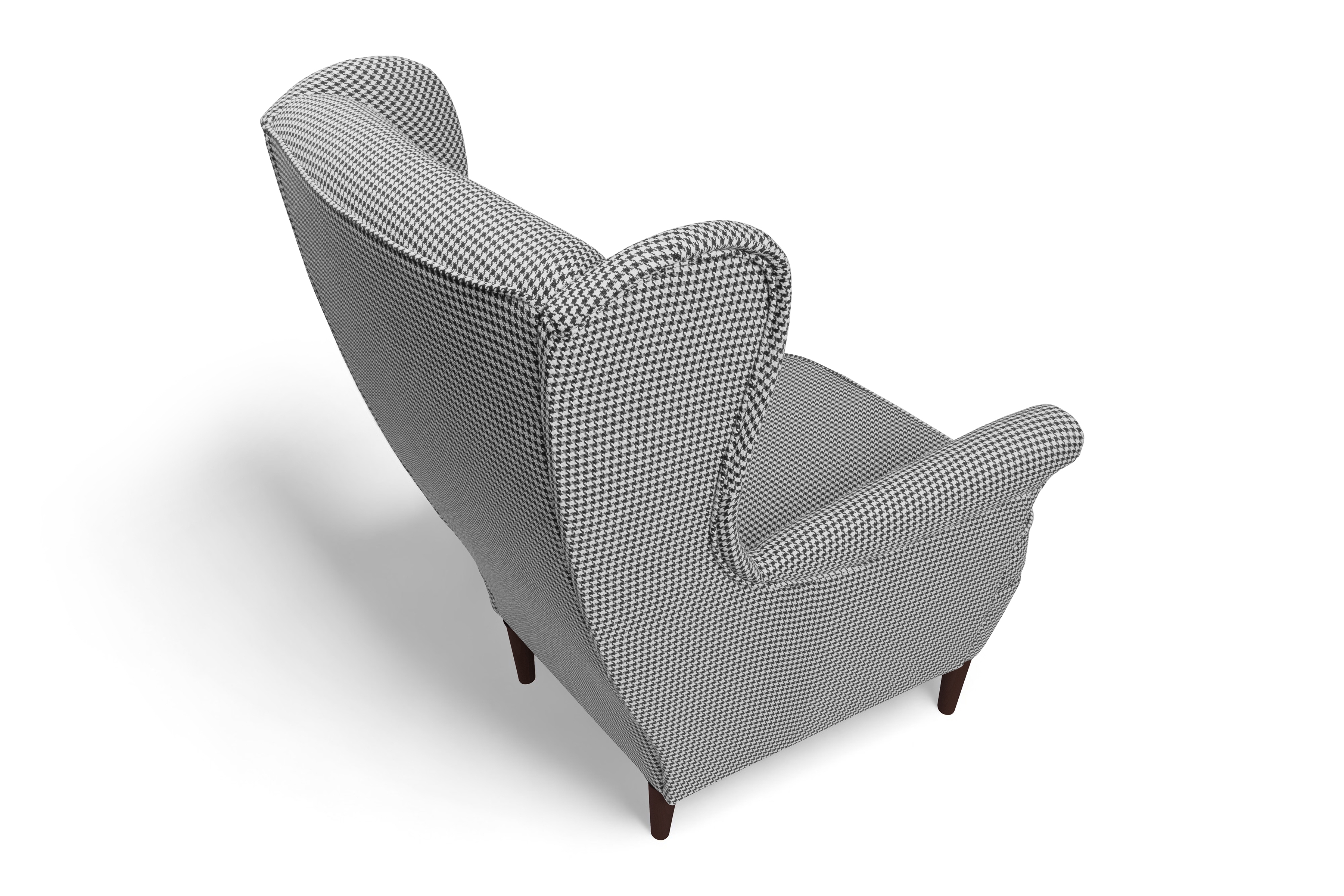 Křeslo ušák Vilano - vzor Kenia 700 / nohy venge Křeslo Ušák Vilano - wzor pepitka Kenia 700, Nohy Venge