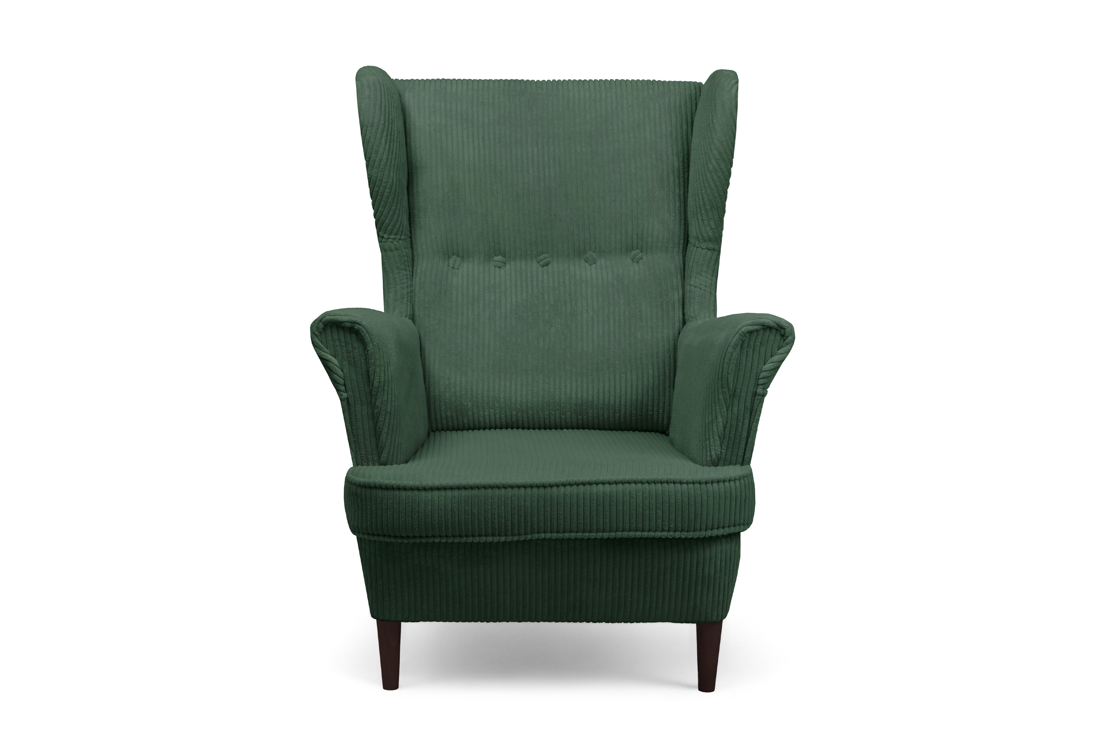 Křeslo ušák Vilano - zelený manšestr Poso 14 / nohy venge Křeslo Ušák Vilano - Zelený manšestr Poso 14 / Nohy Venge 