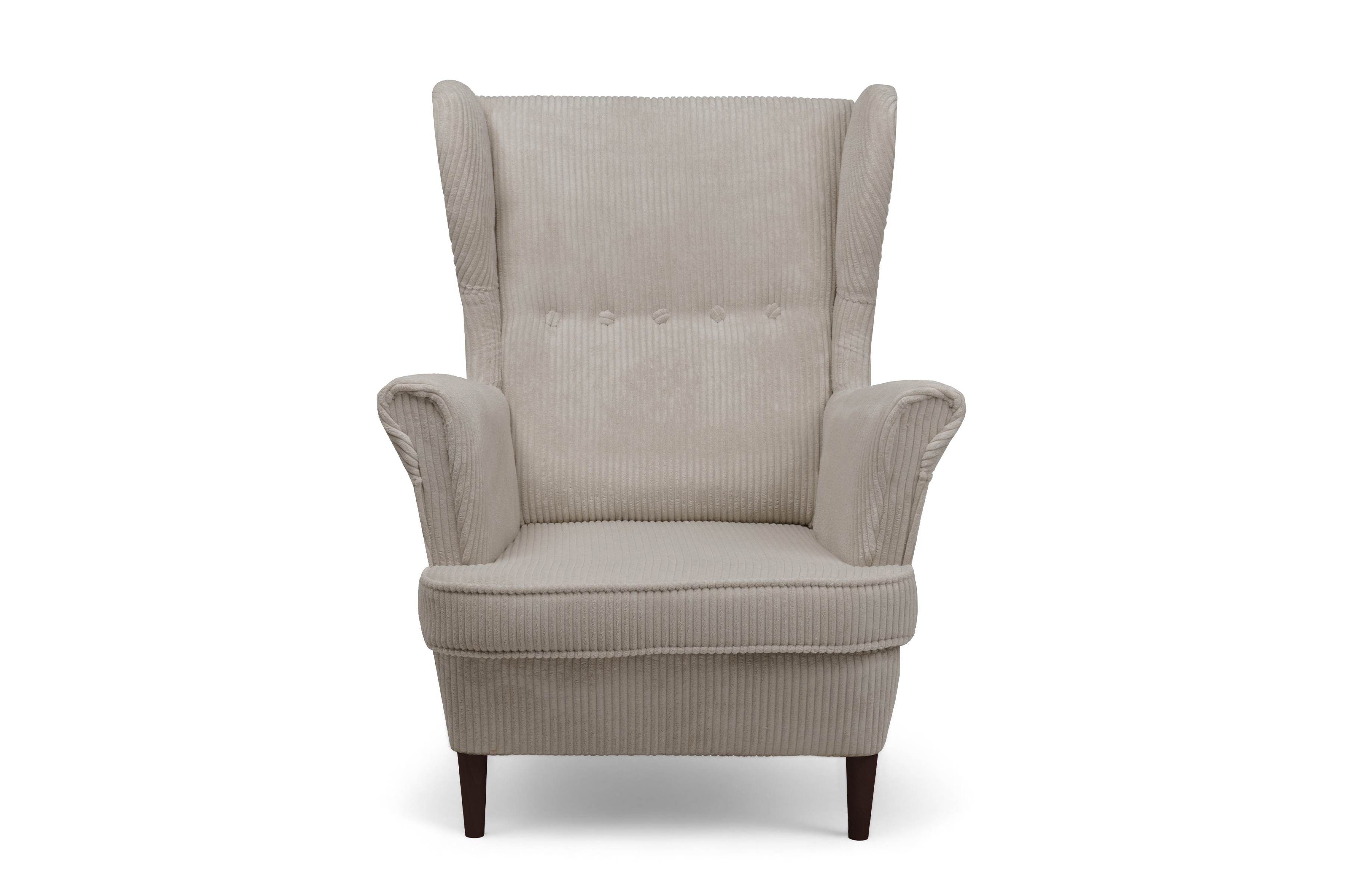 Křeslo ušák Vilano s podnožkou - béžový manšestr Poso 2 / nohy venge Křeslo Ušák Vilano z podnozkiem - béžový manšestr Poso 2 / Nohy Venge 