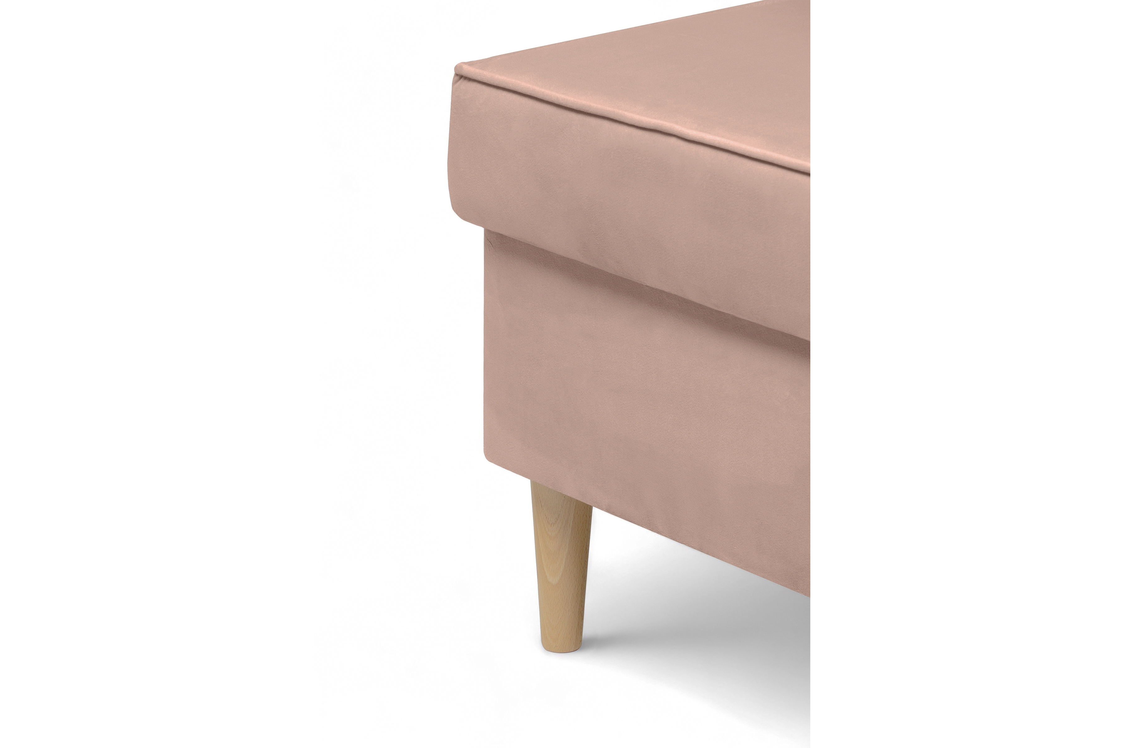 Křeslo ušák Vilano s podnožkou - růžový hydrofobní samet Matt Velvet 61 / nohy buk Křeslo Ušák Vilano z podnozkiem - Růžová samet hydrofobní  Matt Velvet 61 / Nohy buk 