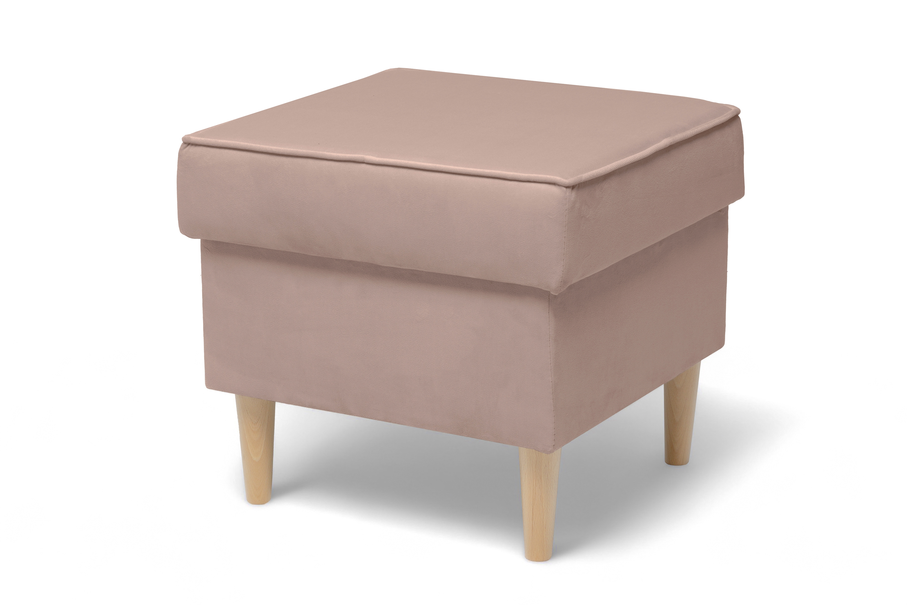 Křeslo ušák Vilano s podnožkou - růžový hydrofobní samet Matt Velvet 61 / nohy buk Křeslo Ušák Vilano z podnozkiem - Růžová samet hydrofobní  Matt Velvet 61 / Nohy buk 