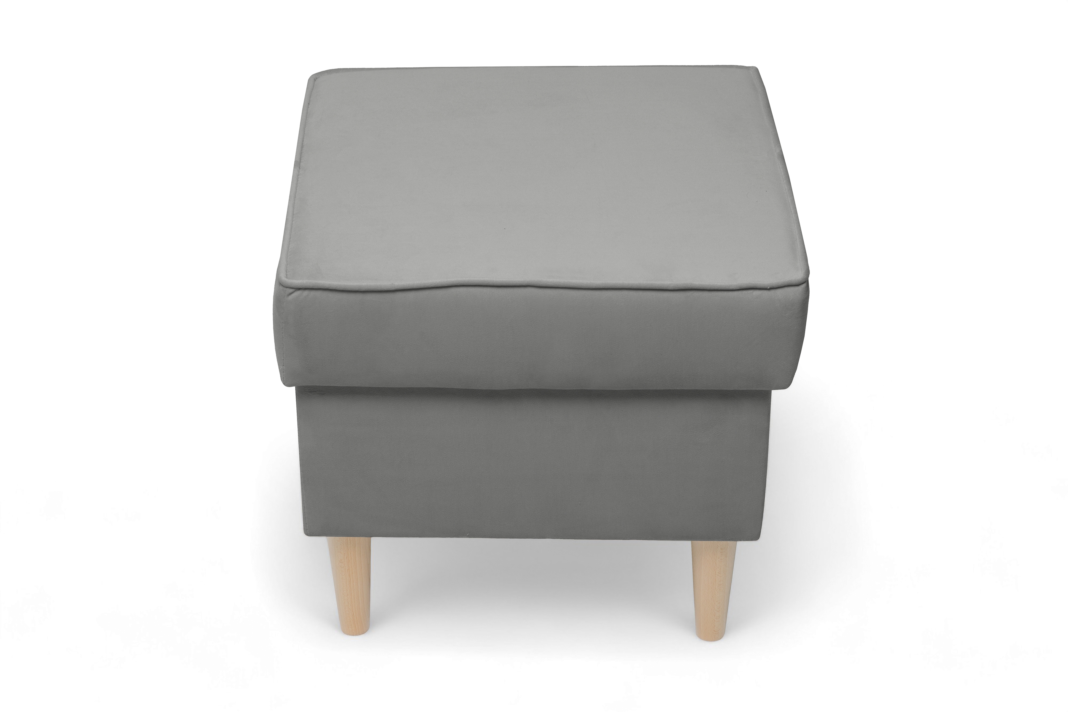 Křeslo ušák Vilano s podnožkou - šedý samet Velluto 16 / nohy buk Křeslo Ušák Vilano z podnozkiem - šedý samet Velluto 16 / Nohy buk 