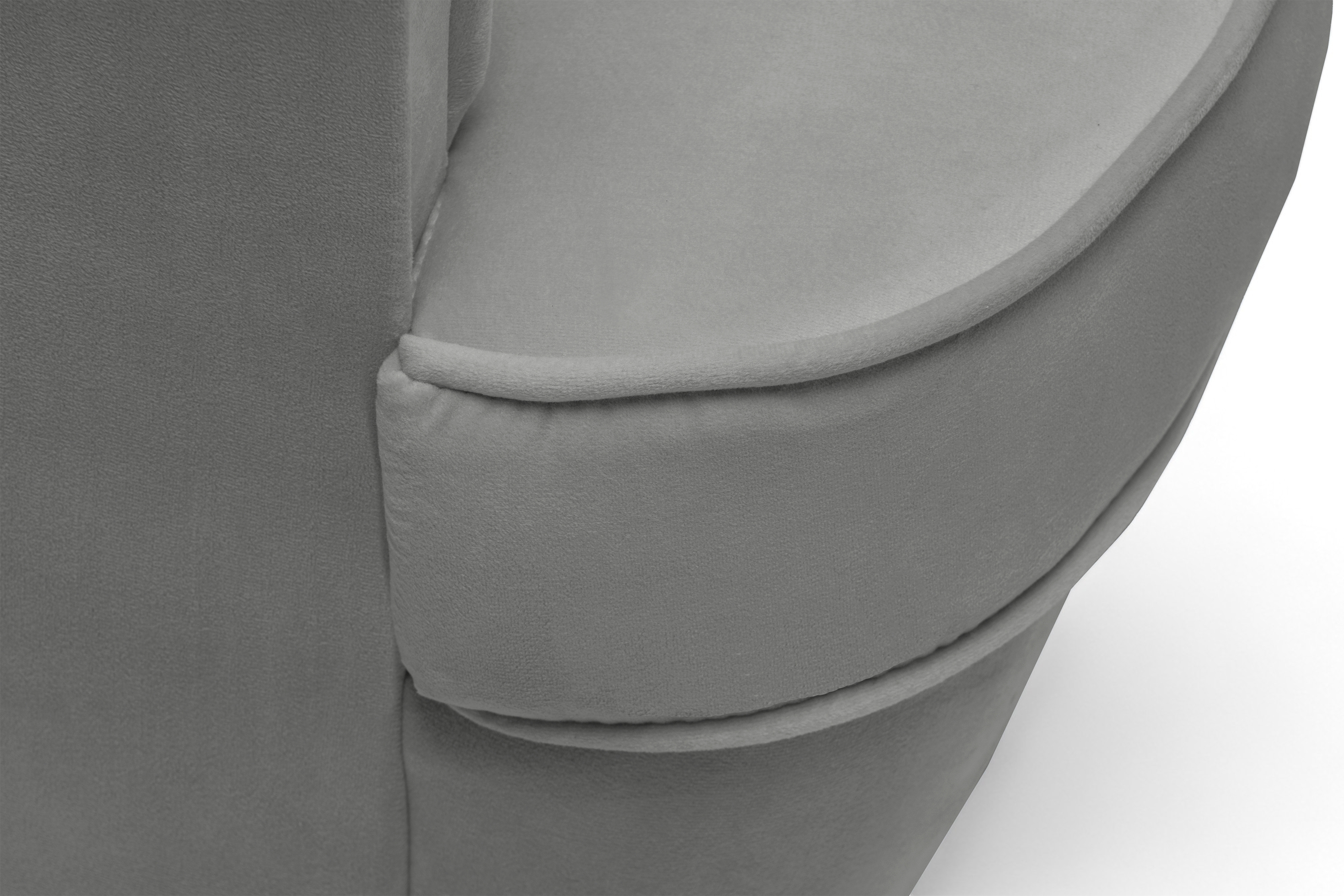 Křeslo ušák Vilano s podnožkou - šedý samet Velluto 16 / nohy venge Křeslo Ušák Vilano z podnozkiem - šedý samet Velluto 16 / Nohy Venge