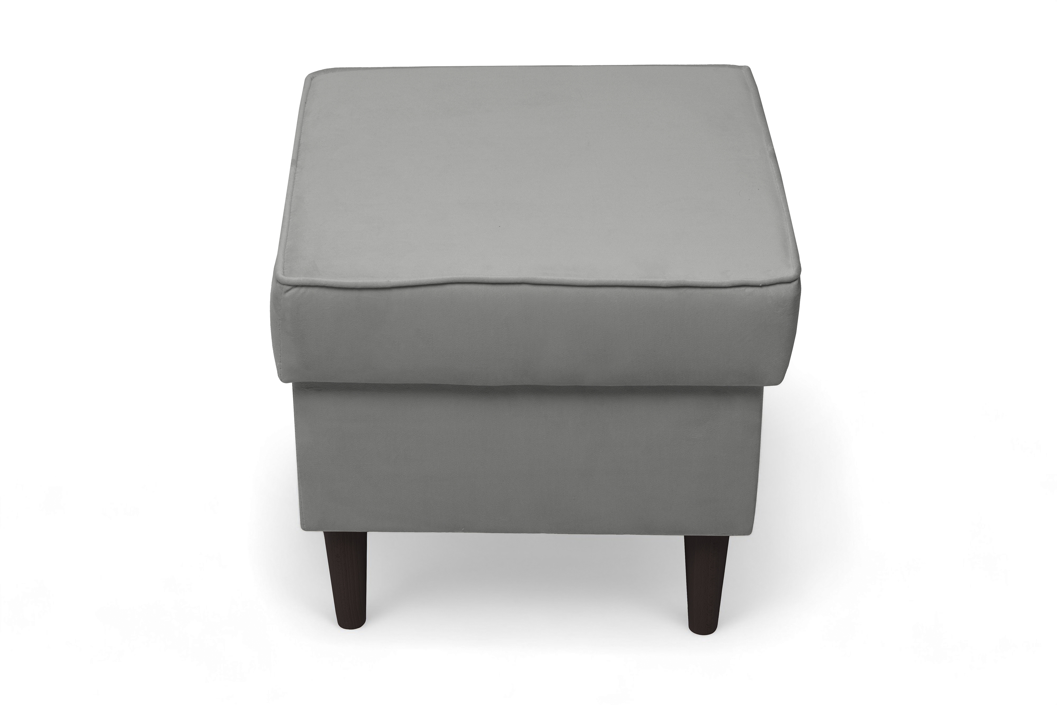 Křeslo ušák Vilano s podnožkou - šedý samet Velluto 16 / nohy venge Křeslo Ušák Vilano z podnozkiem - šedý samet Velluto 16 / Nohy Venge