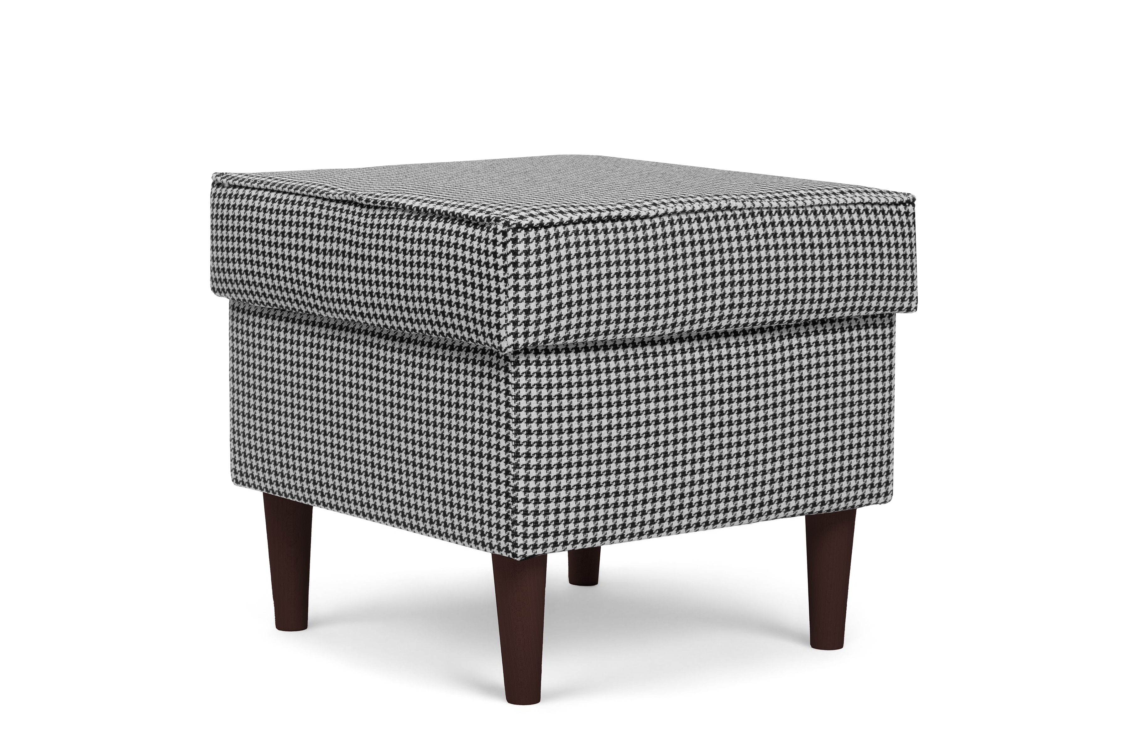 Křeslo ušák Vilano s podnožkou - vzor Kenia 700 / nohy venge Křeslo Ušák Vilano z podnozkiem - wzor pepitka Kenia 700, Nohy Venge