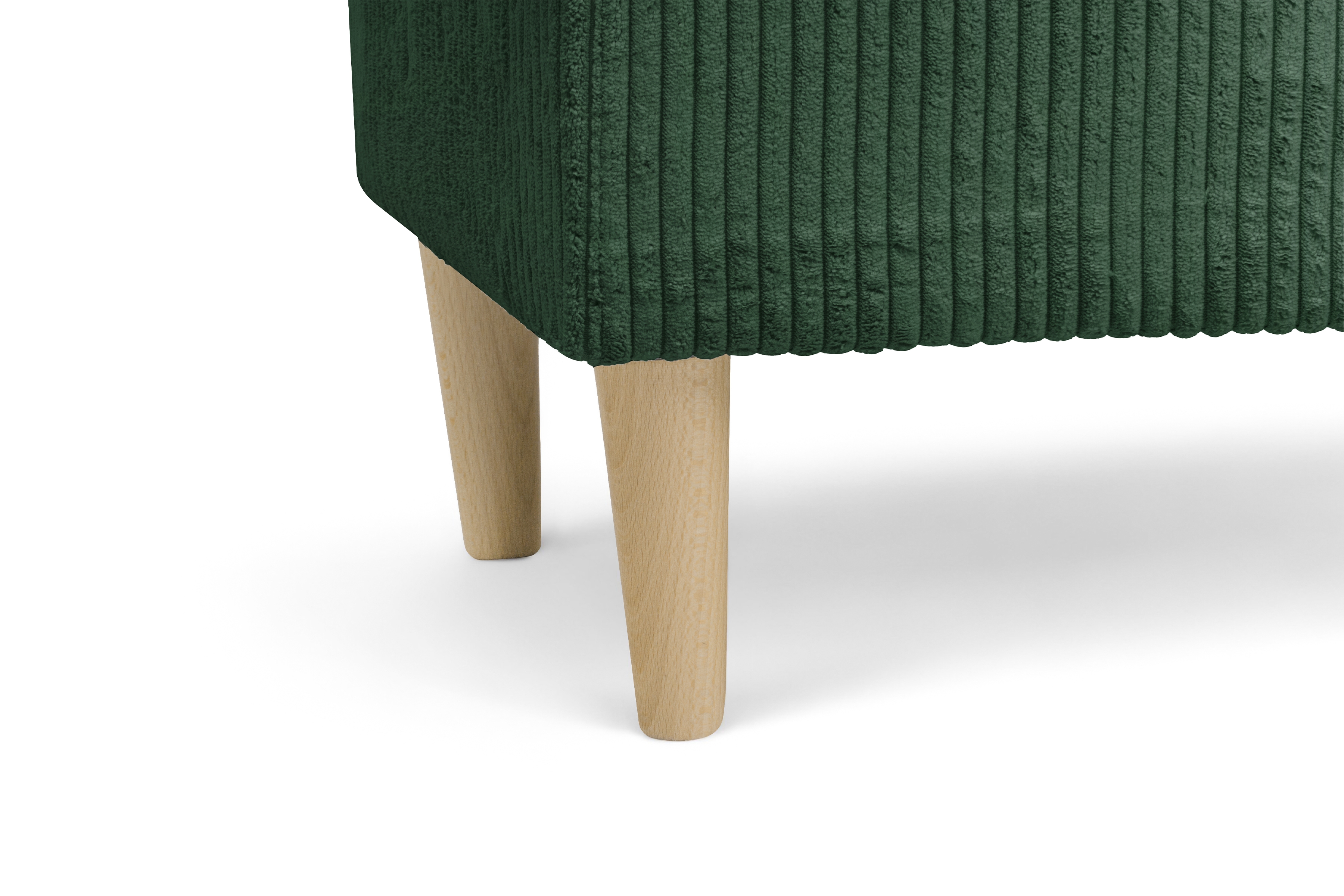 Křeslo ušák Vilano s podnožkou - zelený manšestr Poso 14 / nohy buk Křeslo Ušák Vilano z podnozkiem - Zelený manšestr Poso 14 / Nohy buk