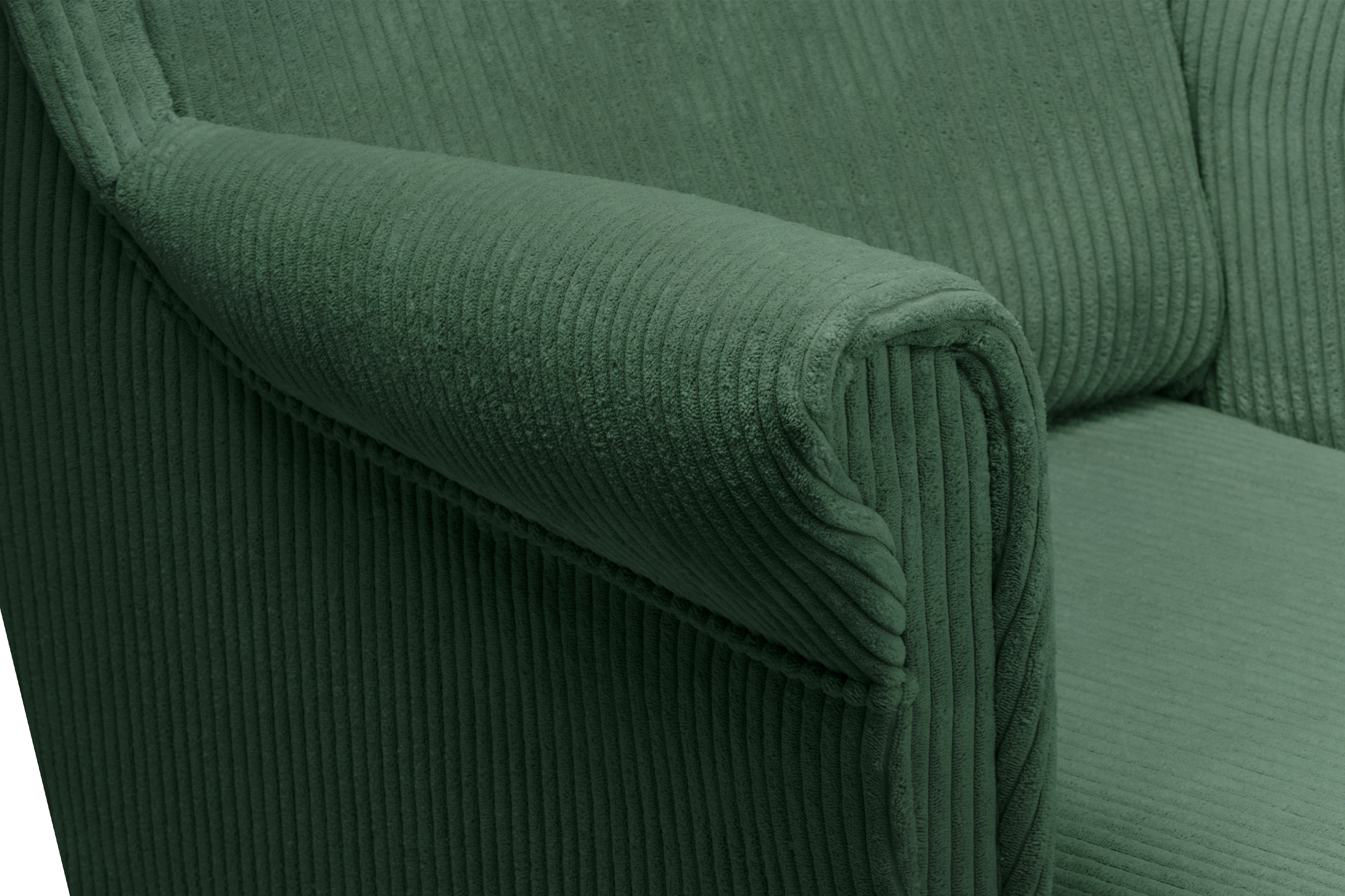 Křeslo ušák Vilano s podnožkou - zelený manšestr Poso 14 / nohy buk Křeslo Ušák Vilano z podnozkiem - Zelený manšestr Poso 14 / Nohy buk