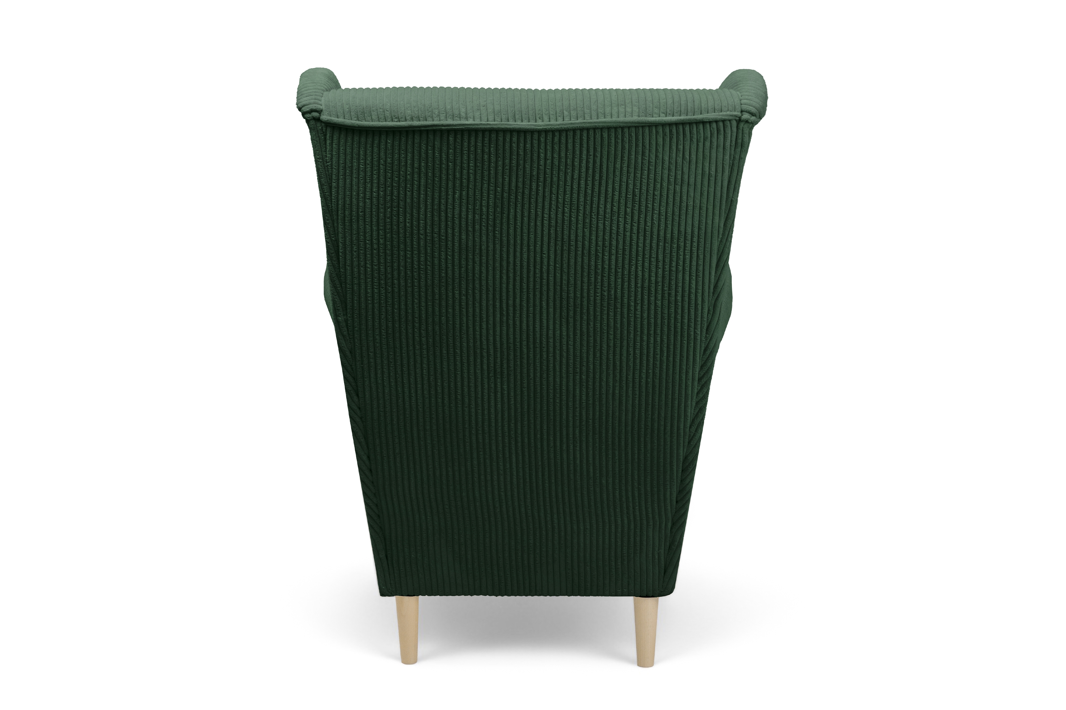 Křeslo ušák Vilano s podnožkou - zelený manšestr Poso 14 / nohy buk Křeslo Ušák Vilano z podnozkiem - Zelený manšestr Poso 14 / Nohy buk