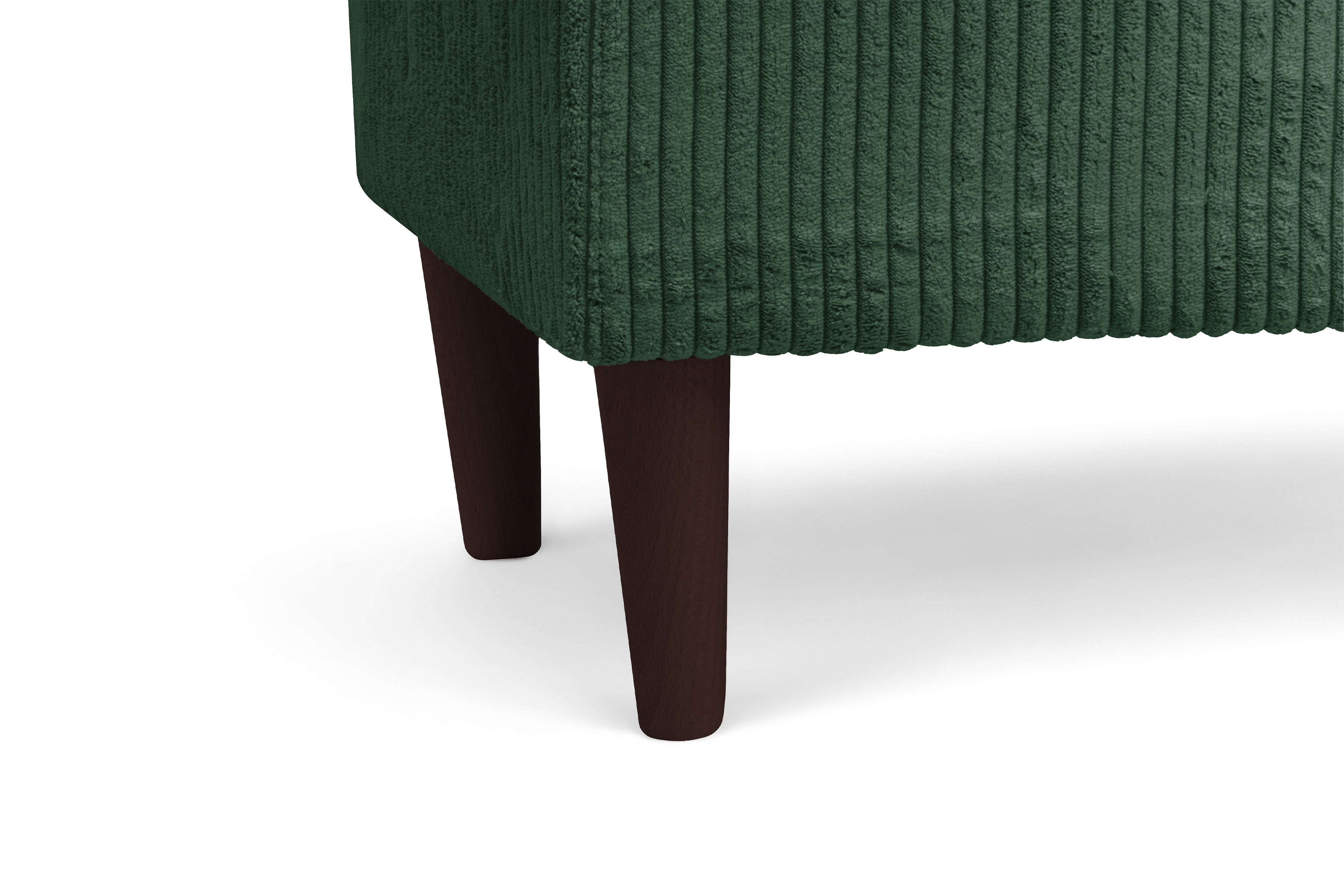 Křeslo ušák Vilano s podnožkou - zelený manšestr Poso 14 / nohy venge Křeslo Ušák Vilano z podnozkiem - Zelený manšestr Poso 14 / Nohy Venge 