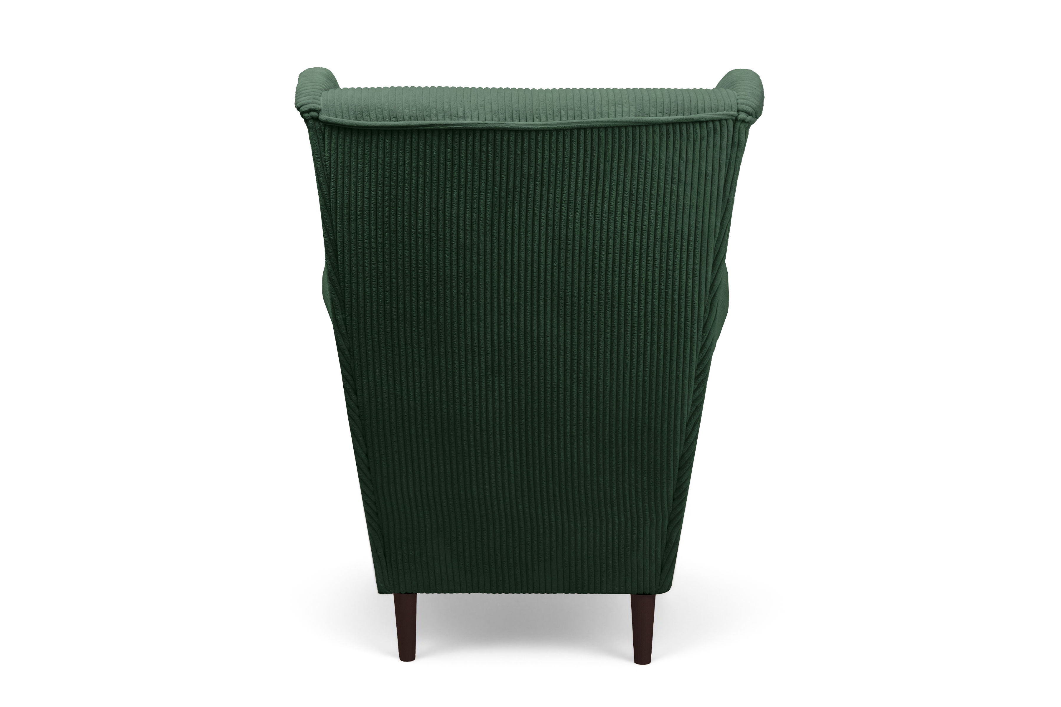 Křeslo ušák Vilano s podnožkou - zelený manšestr Poso 14 / nohy venge Křeslo Ušák Vilano z podnozkiem - Zelený manšestr Poso 14 / Nohy Venge 