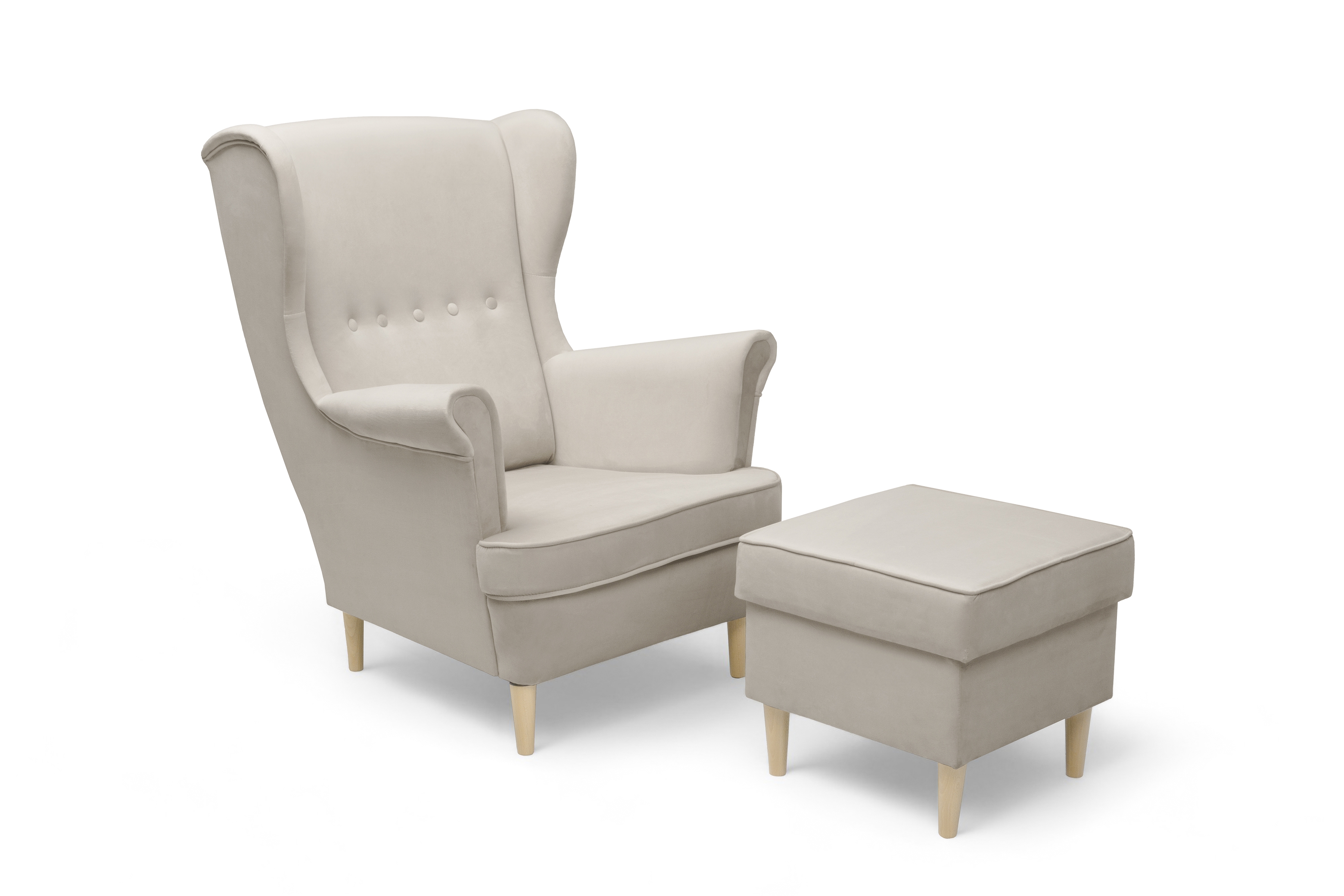 Křeslo ušák Vilano s podnožkou Křeslo Ušák Vilano z podnozkiem 