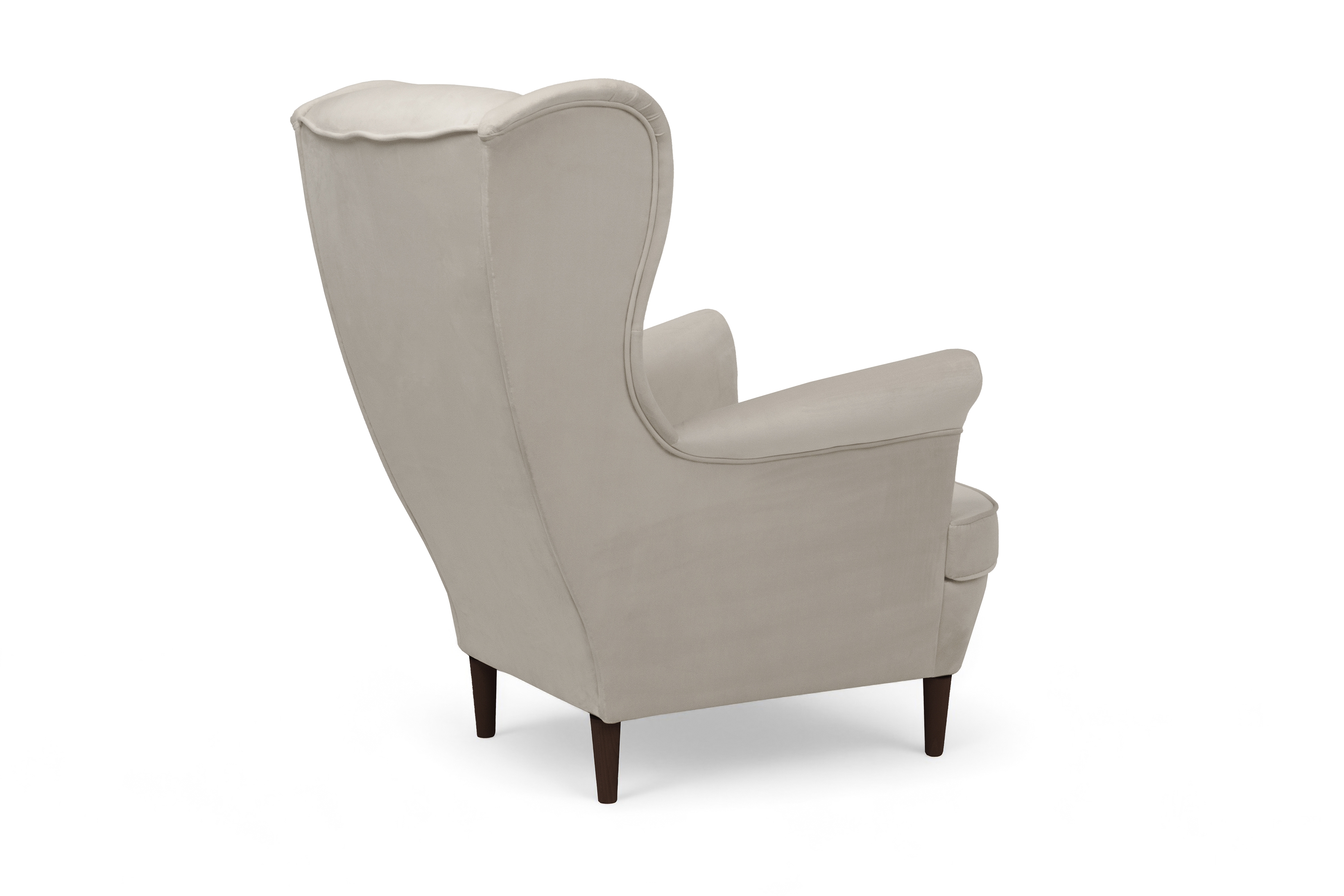 Křeslo ušák Vilano s podnožkou - béžový samet Velluto 2 / nohy venge Křeslo Ušák Vilano z podnozkiem - béžový samet Velluto 2 / Nohy Venge 