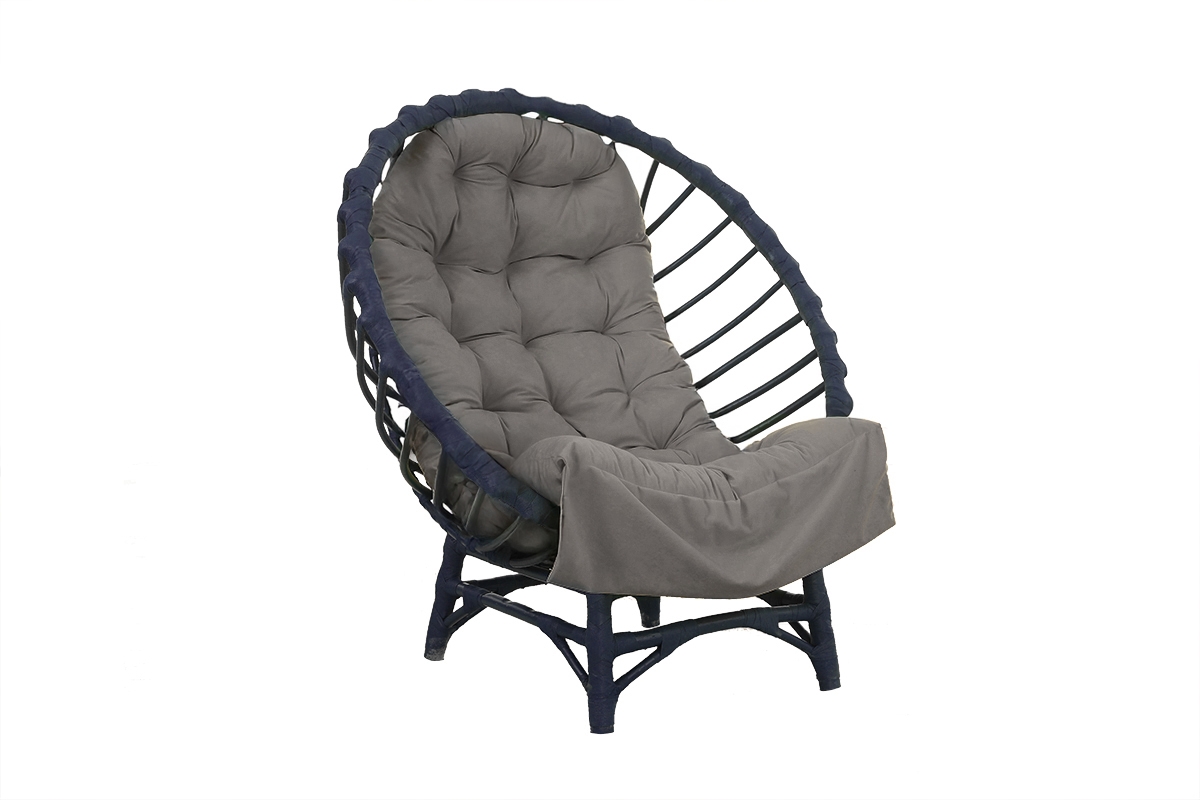 Křeslo wiklinowy Gardins III 95 cm z poduszka - modrá / šedá Polštář - Omezená nabídka Křeslo wiklinowy Gardins III 95 cm z poduszka - modrá / šedá Polštář