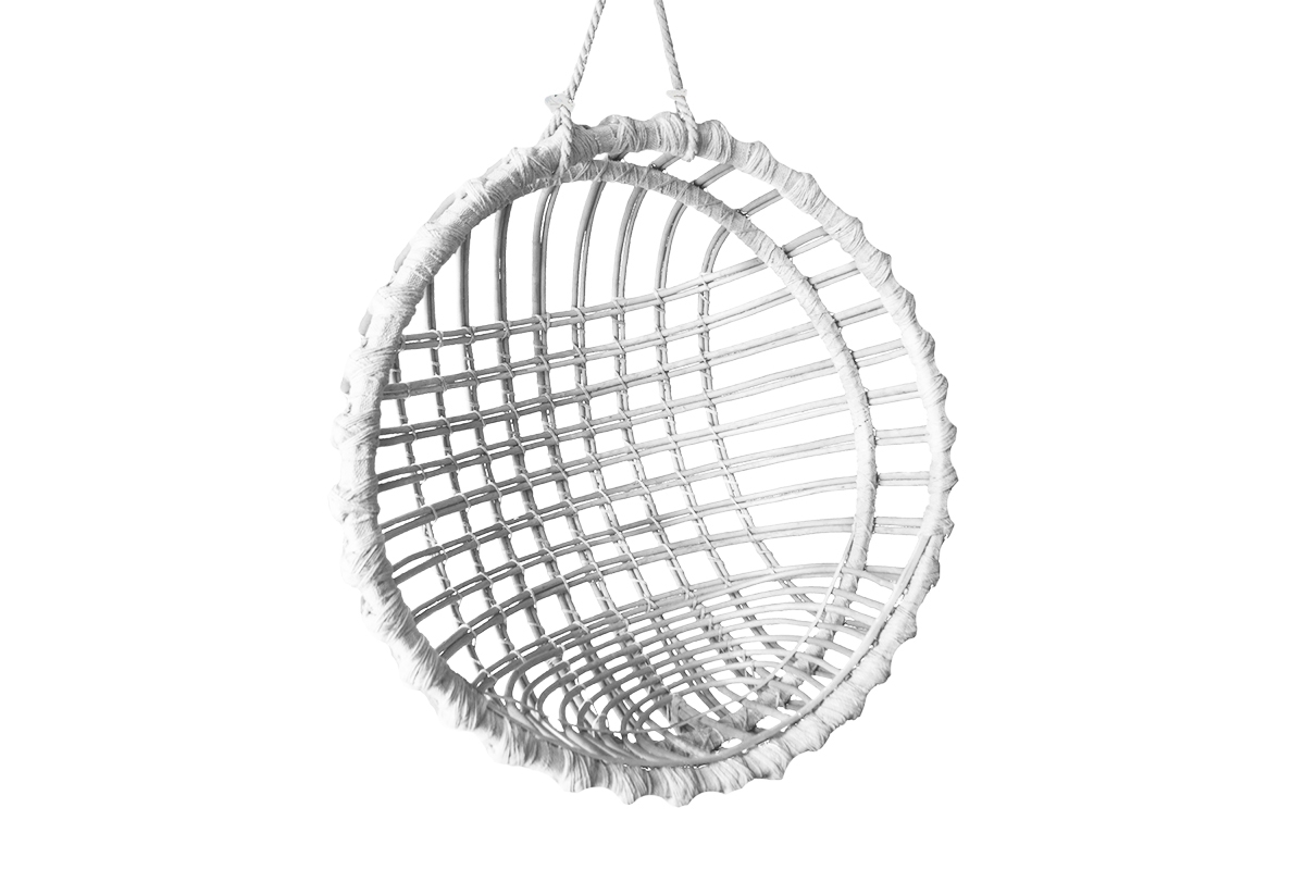 Závesné kreslo kokon - biely Závesné kreslo 