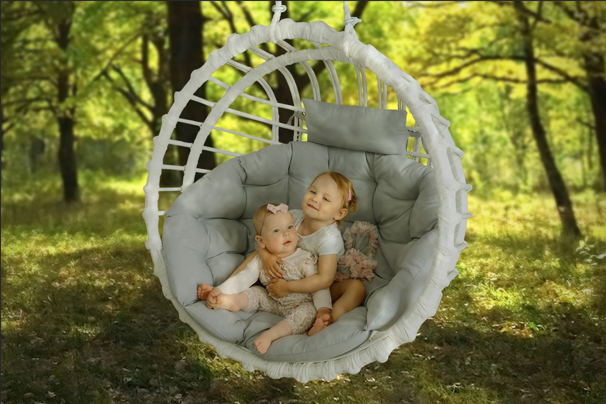 Závěsné křeslo Kokon - šedý Křeslo wiklinowy 