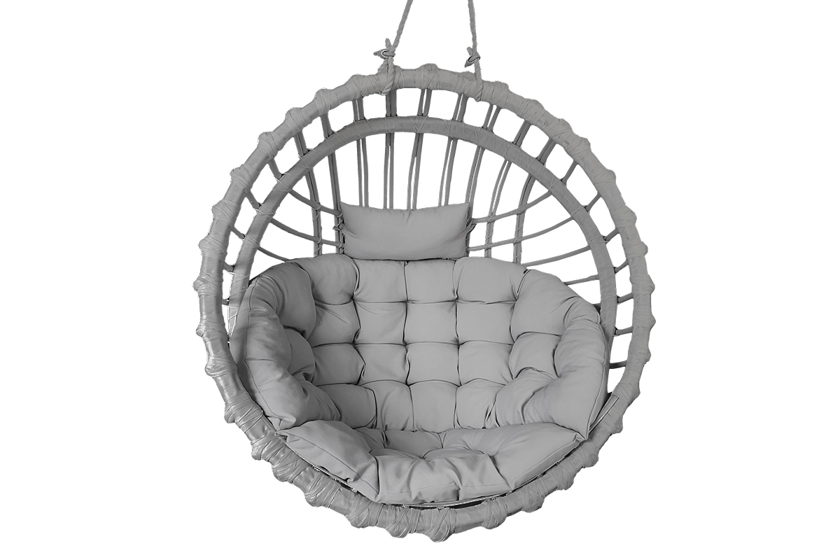 Závěsné křeslo Kokon - šedý Křeslo wiklinowy