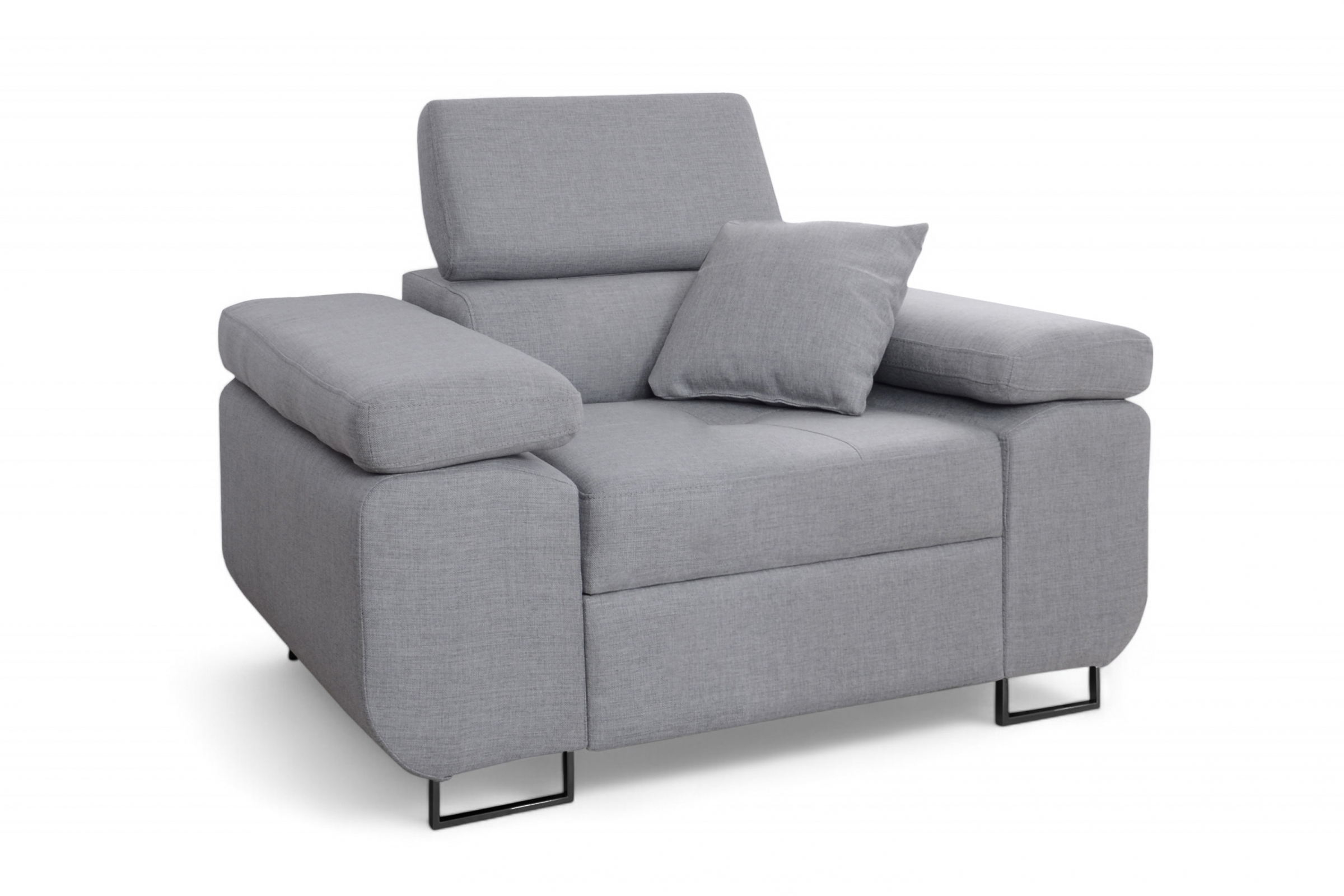 Kreslo Annabelle s nastaviteľnou opierkou hlavy - čierne nožičky Kreslo odpočinkové Annabelle z regulowanym zaglowkiem / nožičky čierny