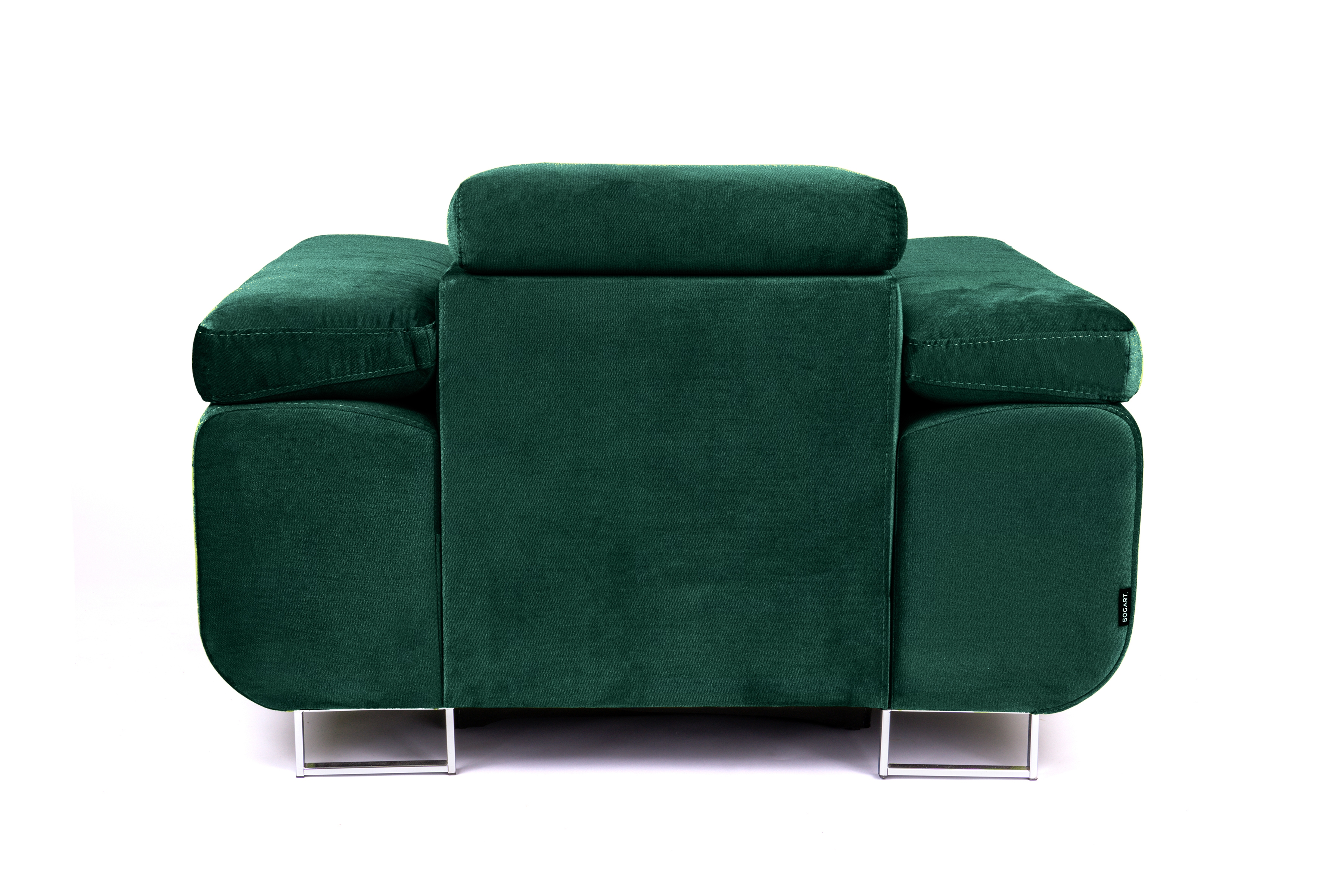 Relaxačné kreslo Annabelle s nastaviteľnou opierkou hlavy - zelený zamat Kronos 19 Kreslo odpočinkové Annabelle z regulowanym zaglowkiem - Zelený zamat Kronos 19