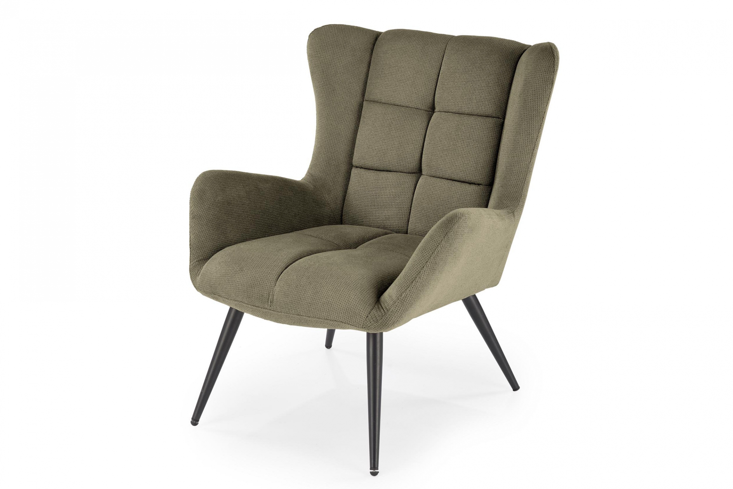 Křeslo Byron - olivová látka Vardo 74 Křeslo čalouněná Byron - olivová plecionka Vardo 74