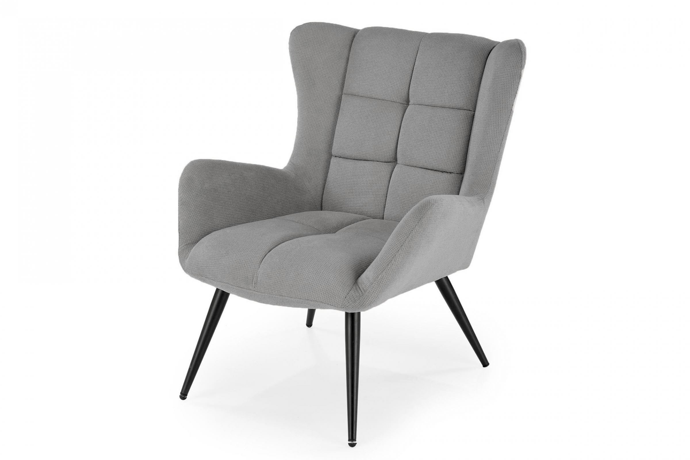 Křeslo Byron - popelavá látka Vardo 11 Křeslo čalouněná Byron - popielata plecionka Vardo 11