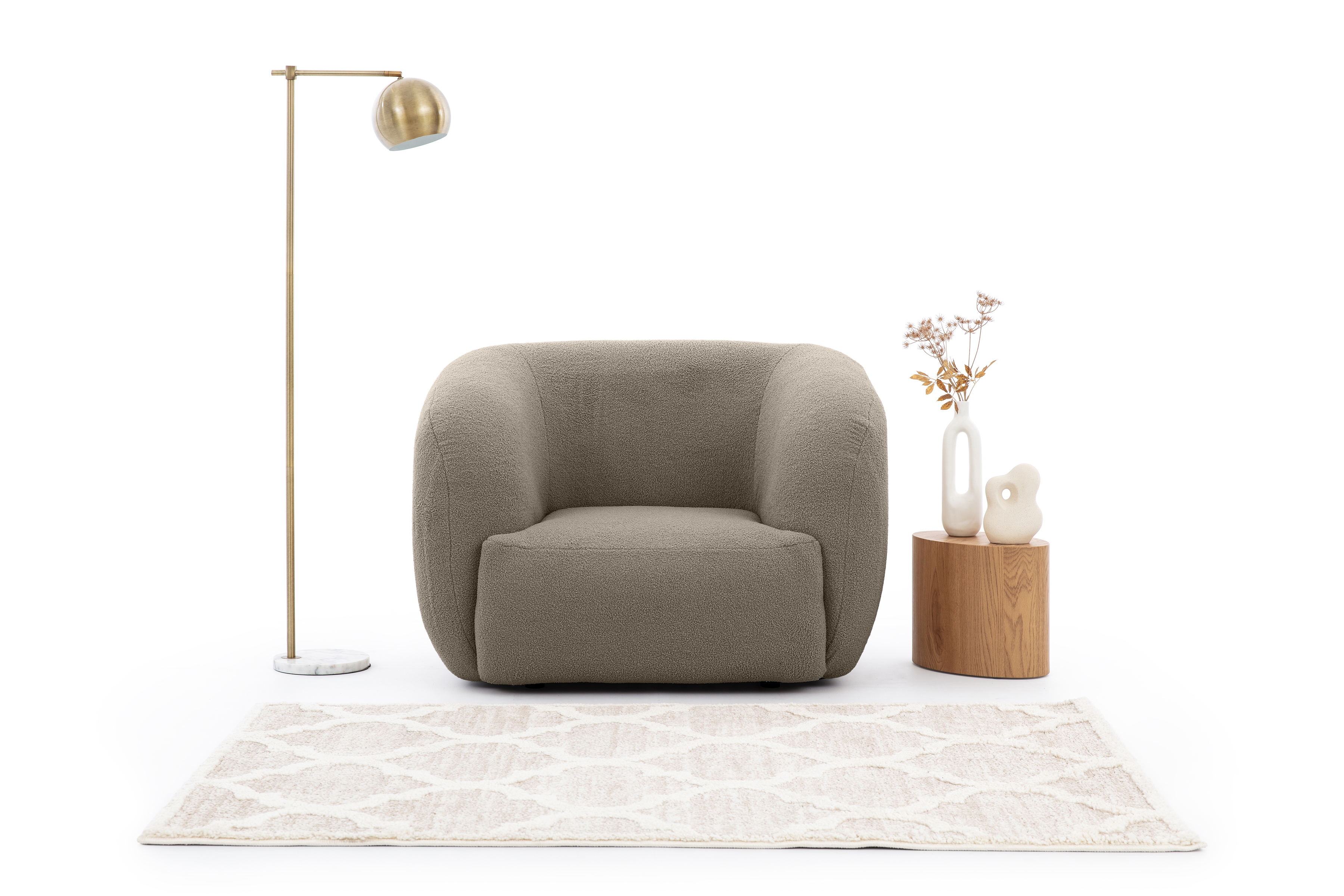 Křeslo čalouněné Dalin - hnědá Lambi 3 Křeslo čalouněná Dalin - hnědá bucla Lambi 3