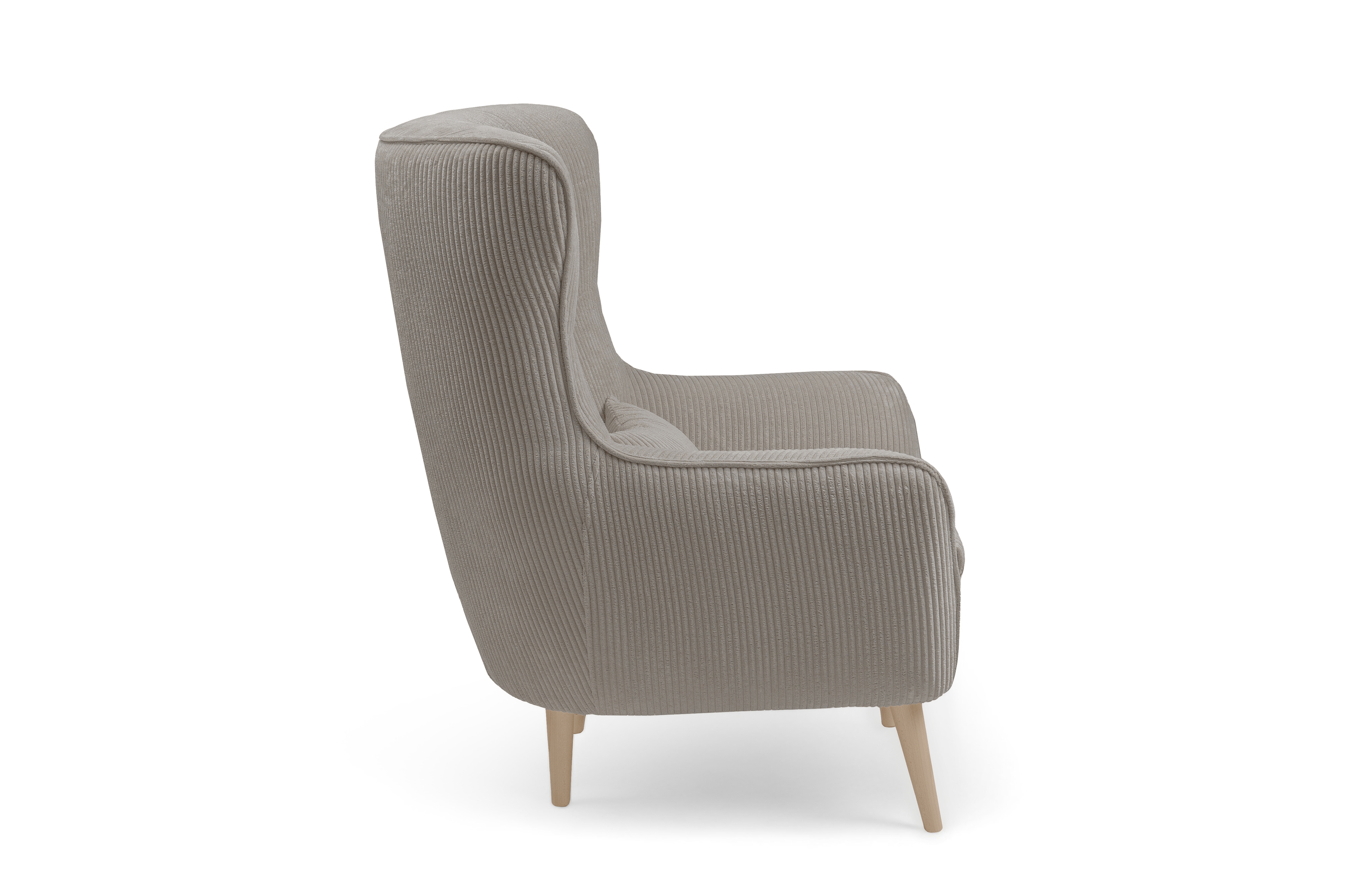 Relaxační křeslo Dylian s podnožkou - béžový manšestr Poso 02 / nohy buk Křeslo odpočinkové Dylian z podnozkiem - béžový manšestr Poso 02 / Nohy buk 