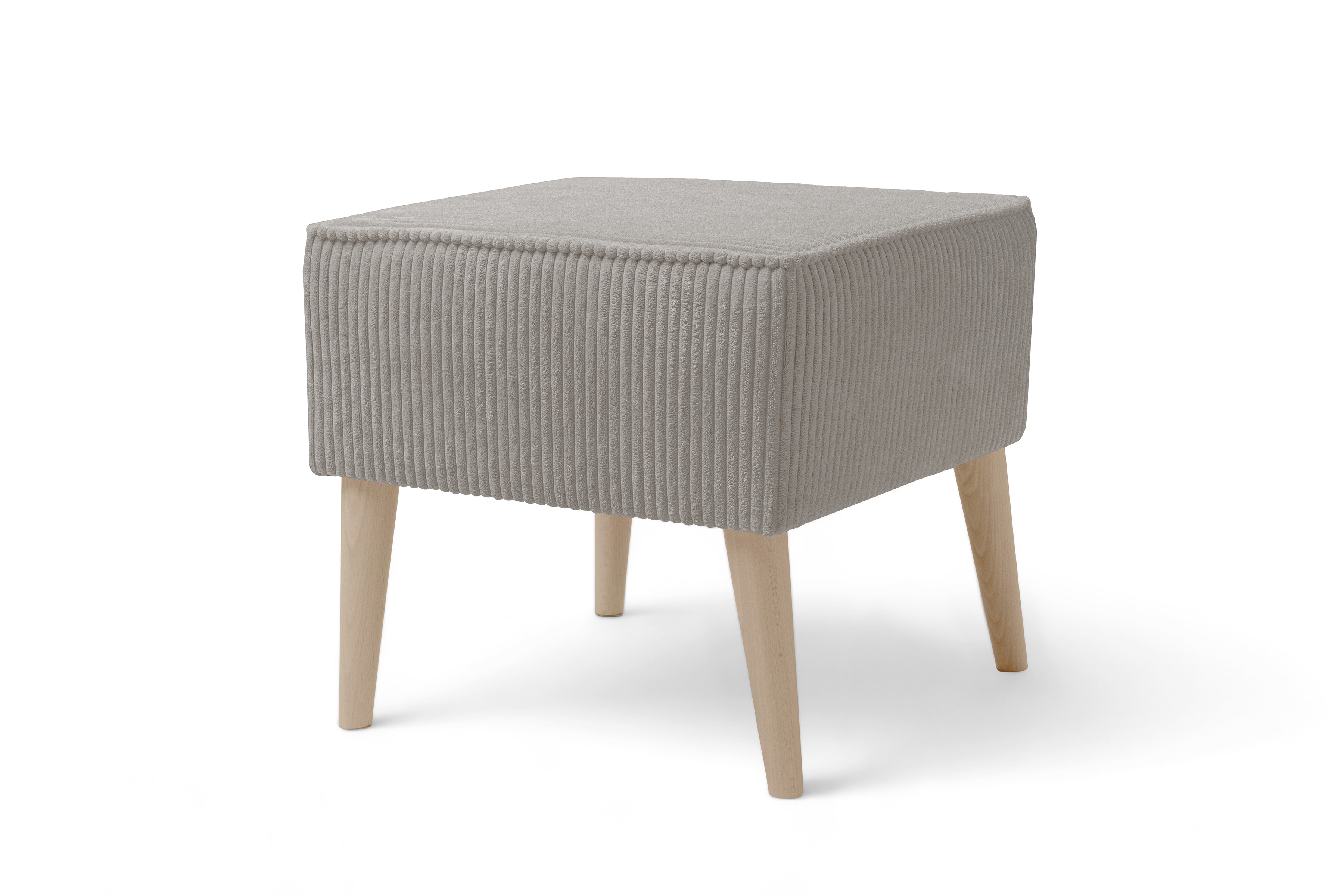 Relaxační křeslo Dylian s podnožkou - béžový manšestr Poso 02 / nohy buk Křeslo odpočinkové Dylian z podnozkiem - béžový manšestr Poso 02 / Nohy buk 