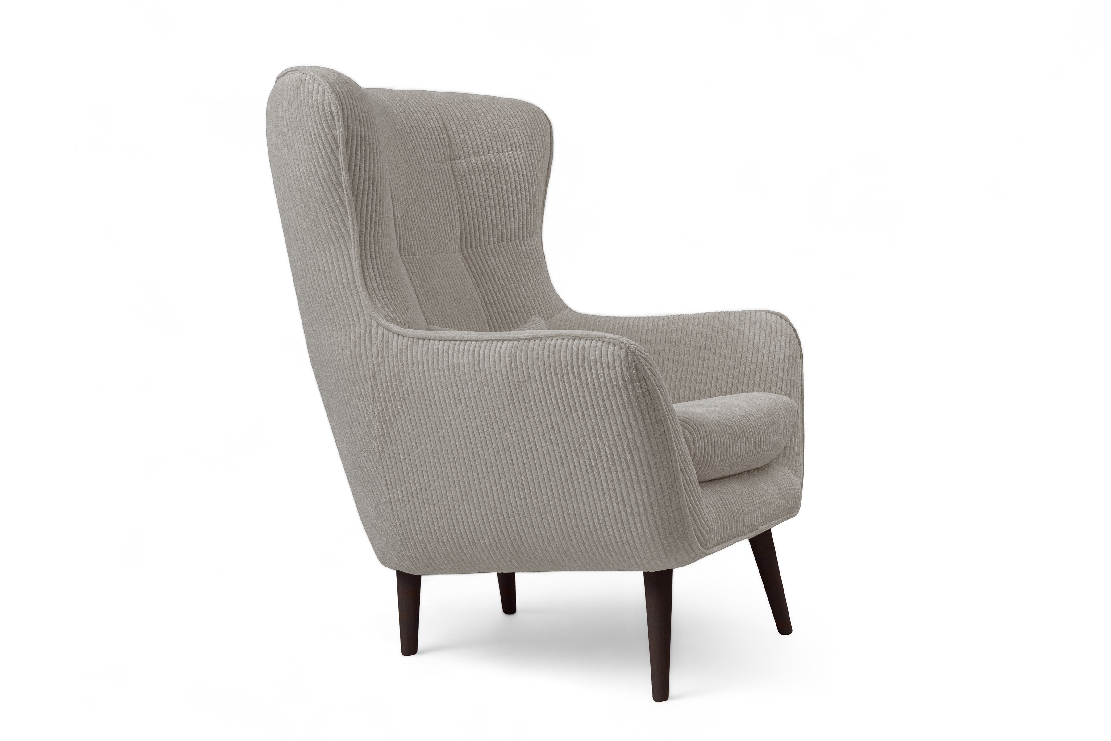 Relaxační křeslo Dylian s podnožkou - béžový manšestr Poso 02 / nohy venge Křeslo odpočinkové Dylian z podnozkiem - béžový manšestr Poso 02 / Nohy Venge