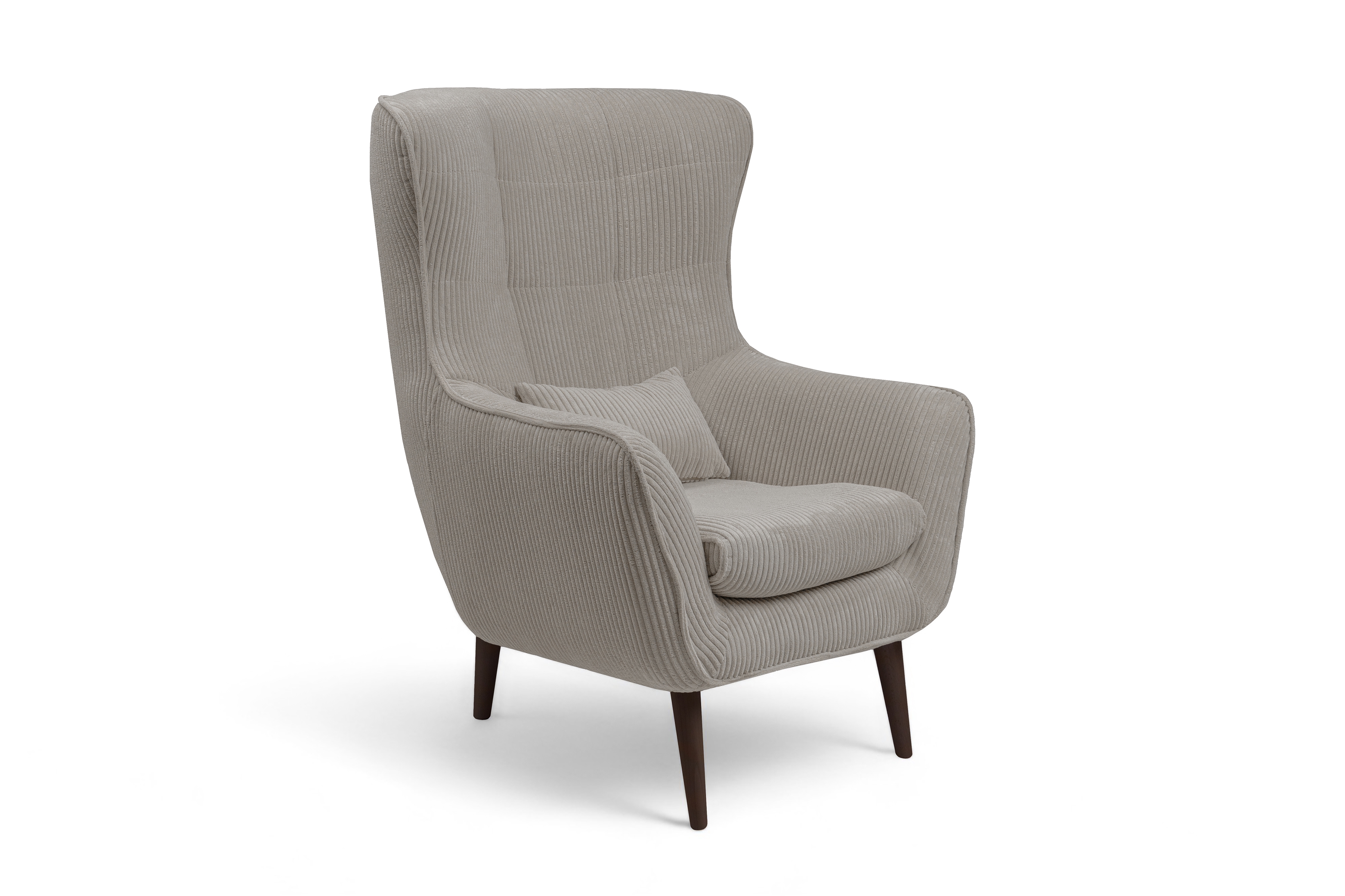 Relaxační křeslo Dylian s podnožkou - béžový manšestr Poso 02 / nohy venge Křeslo odpočinkové Dylian z podnozkiem - béžový manšestr Poso 02 / Nohy Venge