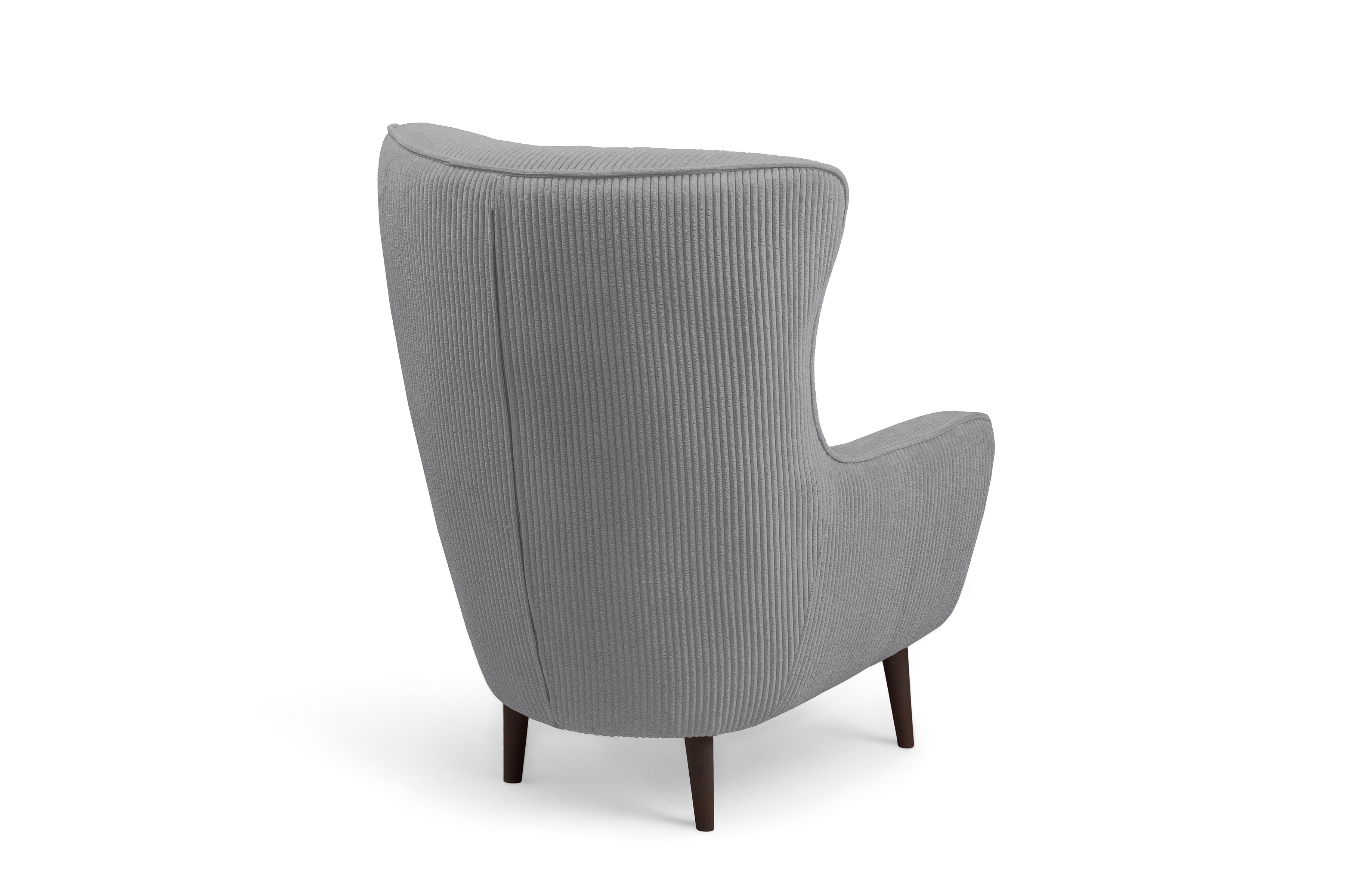 Relaxační křeslo Dylian s podnožkou - šedý manšestr Poso 55 / nohy venge Křeslo odpočinkové Dylian z podnozkiem - šedý manšestr Poso 55 / Nohy Venge