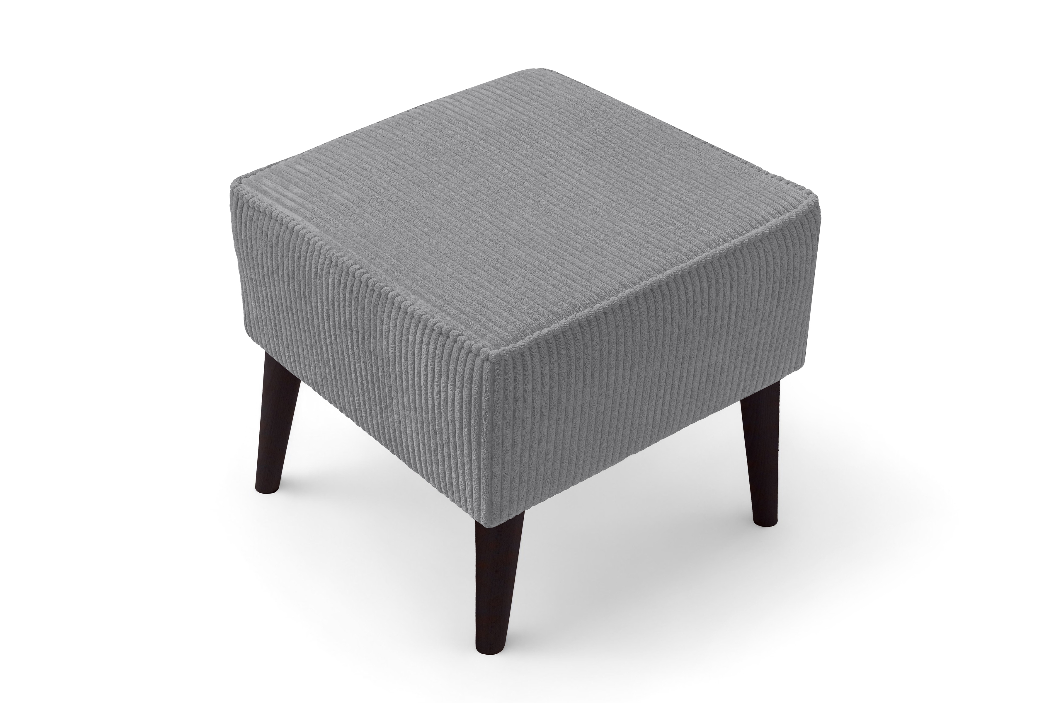 Relaxační křeslo Dylian s podnožkou - šedý manšestr Poso 55 / nohy venge Křeslo odpočinkové Dylian z podnozkiem - šedý manšestr Poso 55 / Nohy Venge