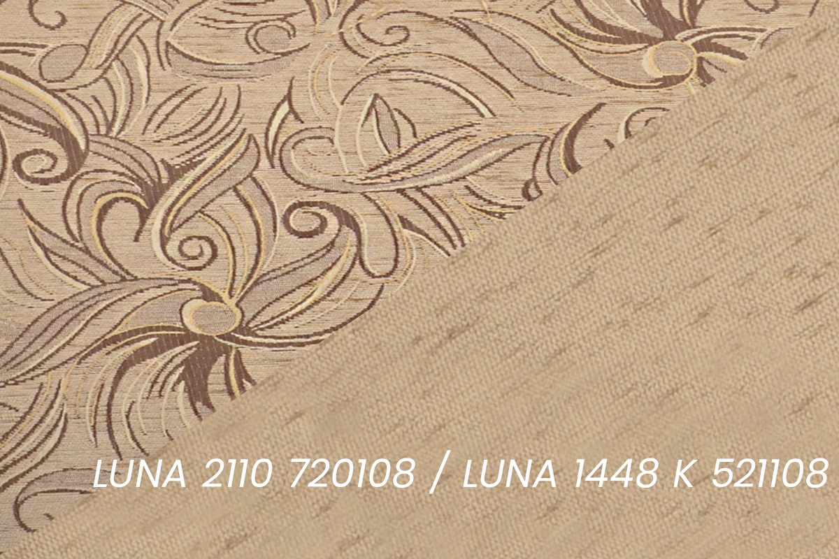 Relaxační křeslo Fryderyk - béžová látka Luna / nožky střední ořech Křeslo čalouněná Fryderyk - béžová potahová látka wzor Luna / sredni ořech