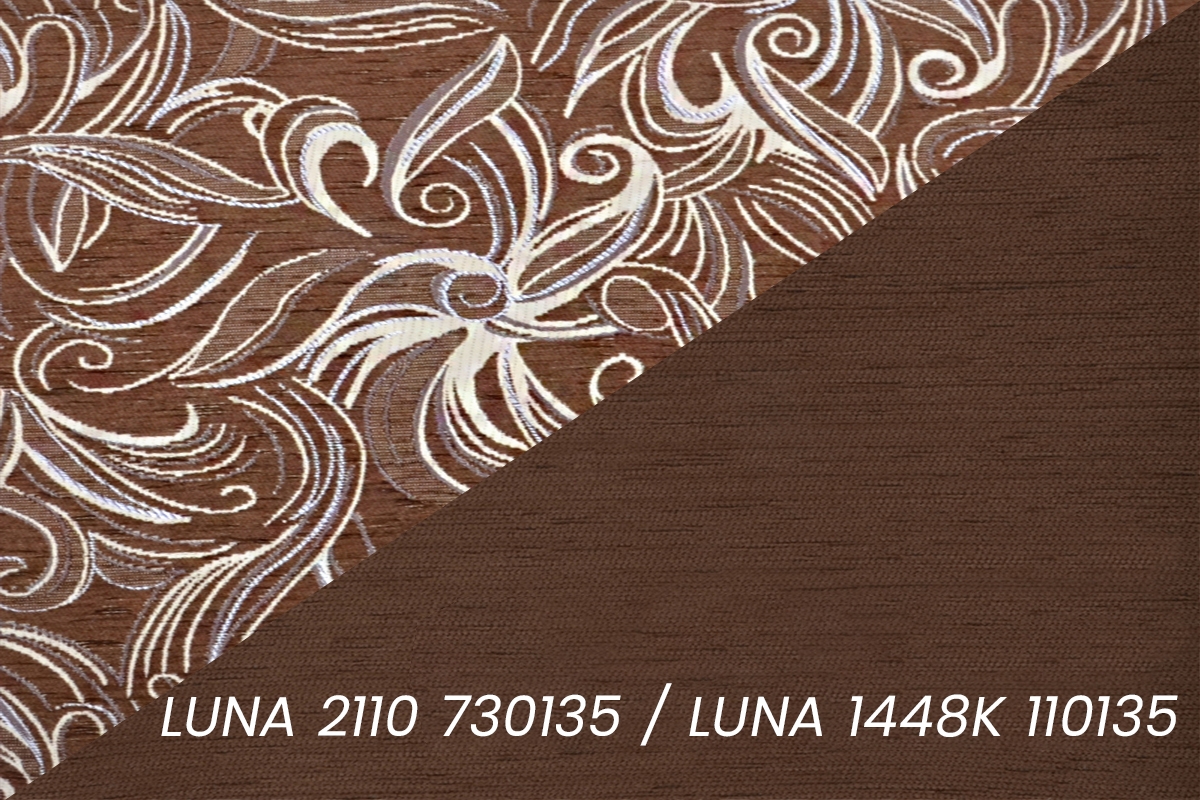 Relaxační křeslo Fryderyk - hnědá látka Luna / nožky střední ořech Křeslo čalouněná Fryderyk - hnědá potahová látka wzor Luna / sredni ořech