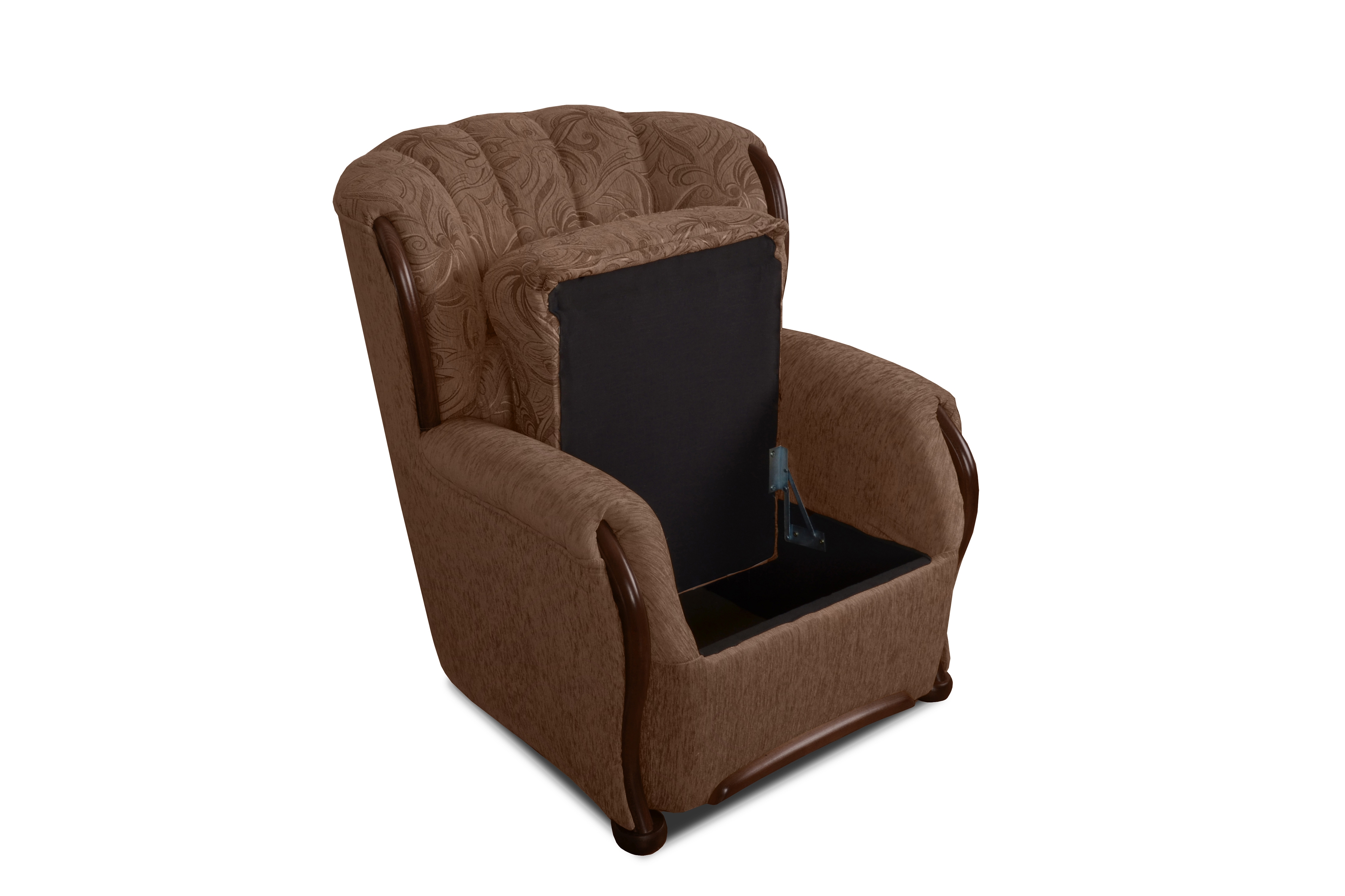 Relaxační křeslo Fryderyk - hnědá látka Luna / nožky střední ořech Křeslo odpočinkové Fryderyk - Hnědá potahová látka wzor Luna / sredni Ořech