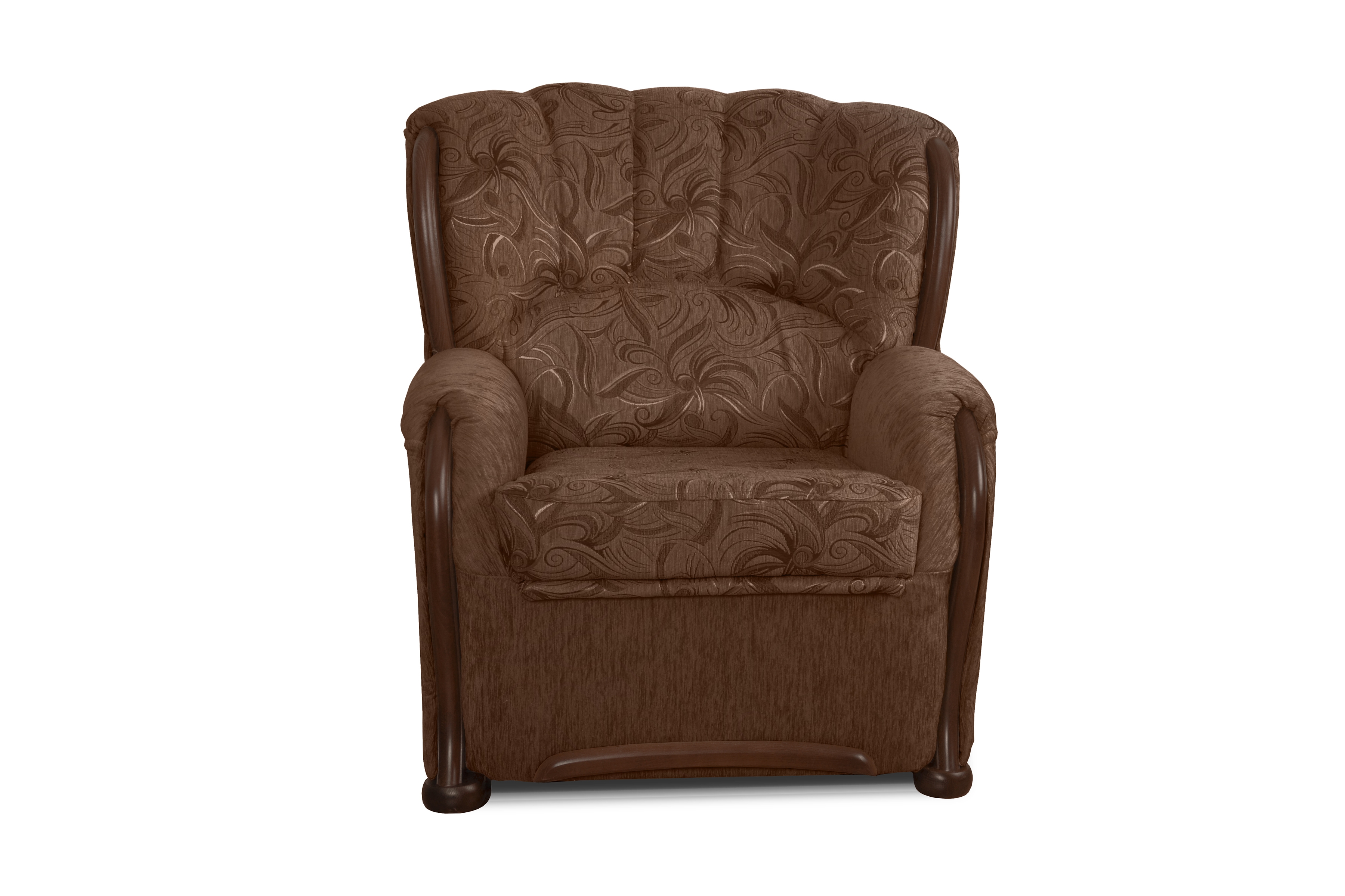 Relaxační křeslo Fryderyk - hnědá látka Luna / nožky střední ořech Křeslo odpočinkové Fryderyk - Hnědá potahová látka wzor Luna / sredni Ořech