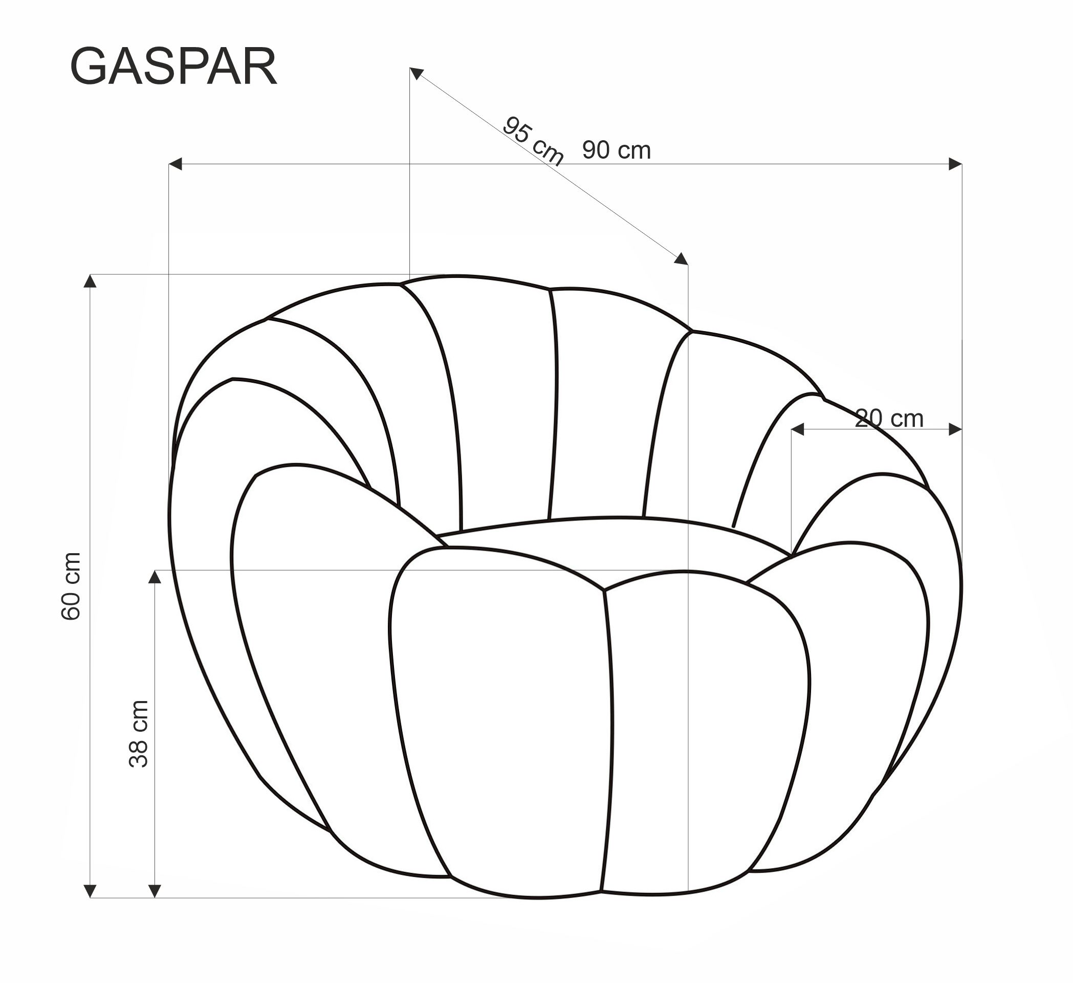 Křeslo čalouněná Gaspar - bílá boucle Křeslo čalouněná gaspar - bílá boucle