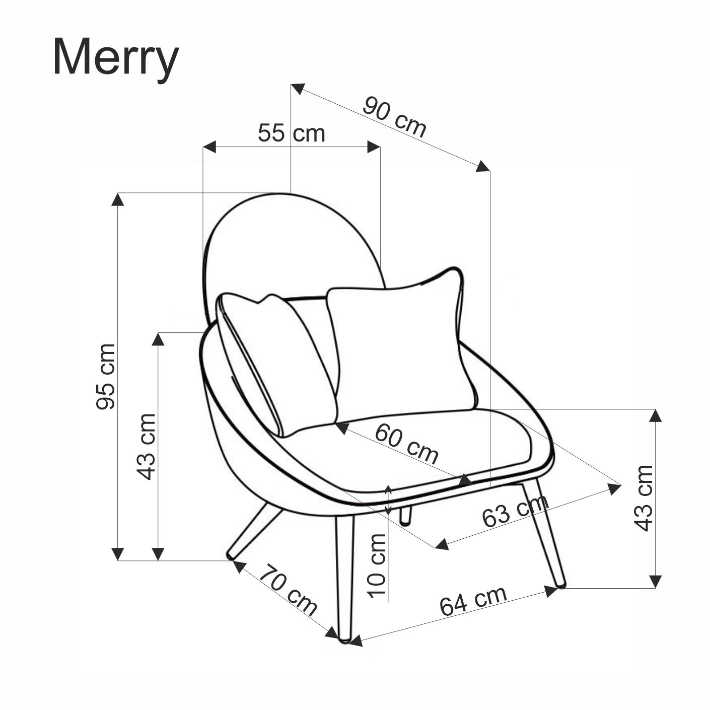 Relaxační křeslo Merry - Popelový Křeslo čalouněná merry - popelavá