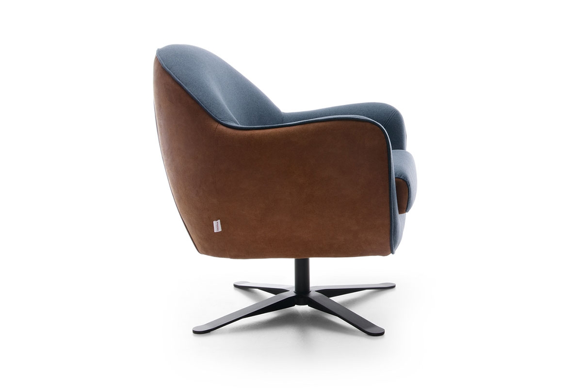 Relaxační křeslo Mira s kovovou podnoží - košový design Křeslo čalouněná Mira z metalowa koszowa podstawa