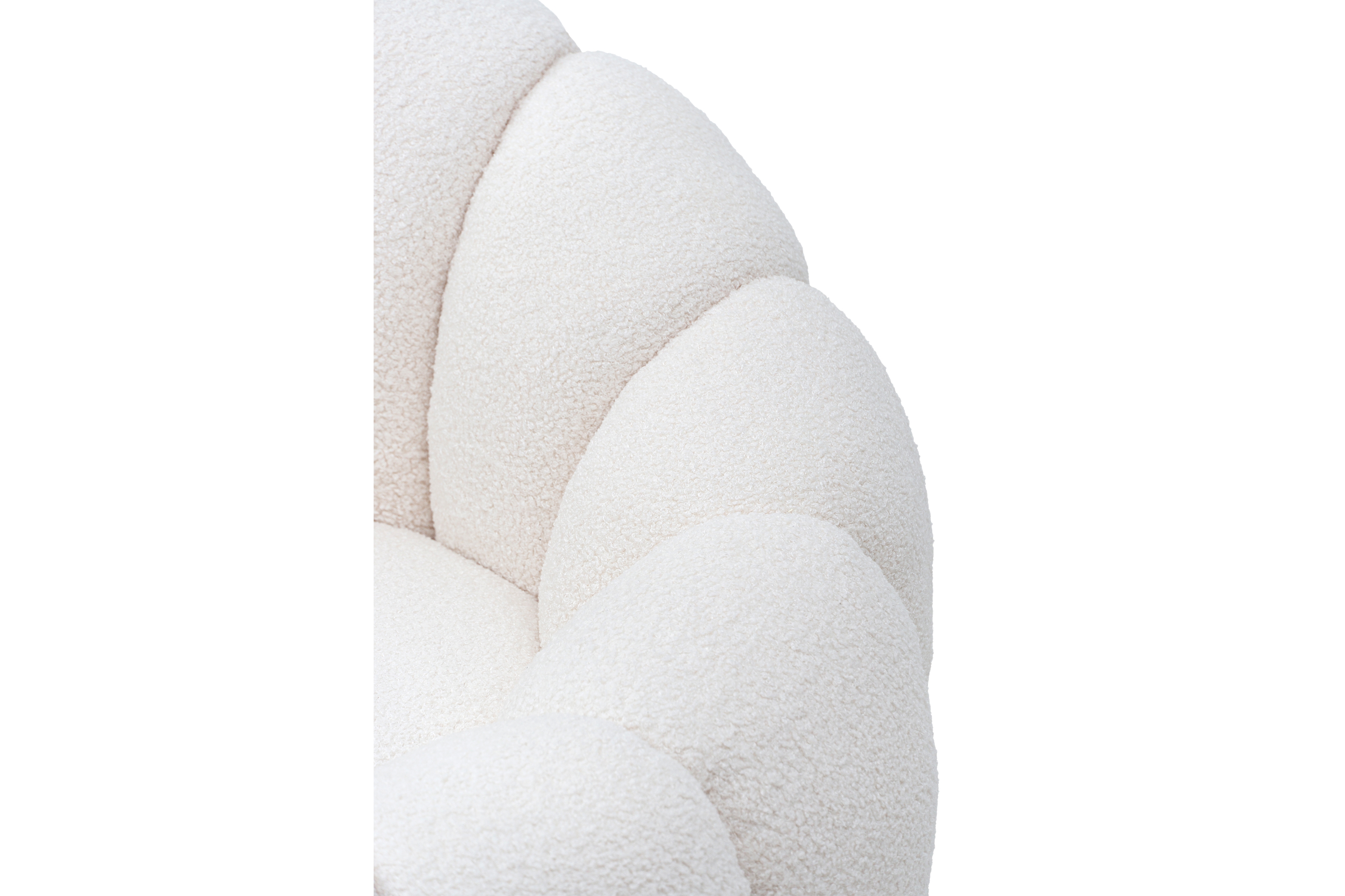 Kreslo odpočinkové Pares - krémový boucle Lambi 1  Kreslo odpočinkové Pares - Biely boucle