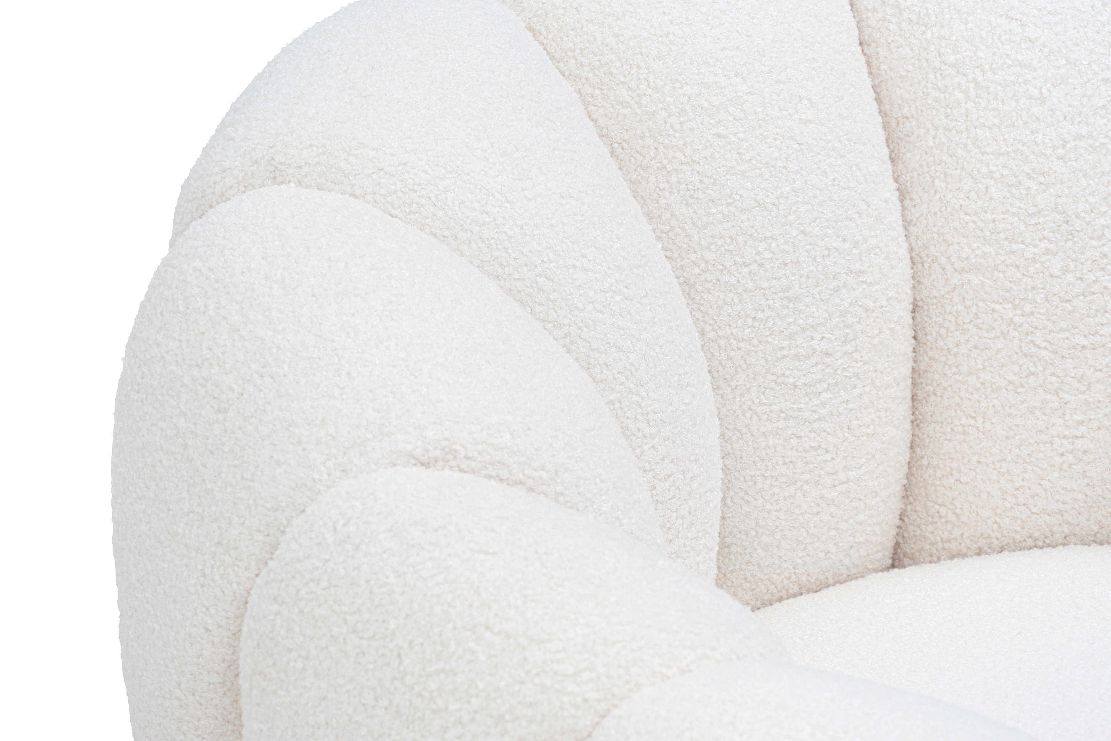 Kreslo odpočinkové Pares - krémový boucle Lambi 1  Kreslo odpočinkové Pares - Biely boucle