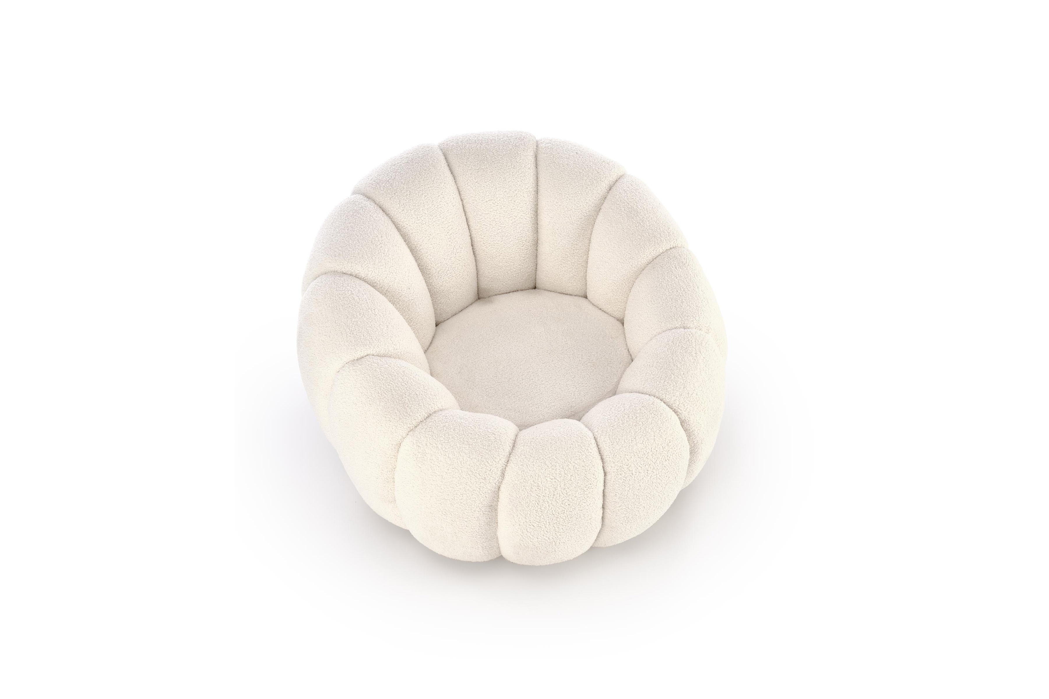 Kreslo odpočinkové Pares - krémový boucle Lambi 1  Kreslo odpočinkové Pares - Krémový boucle Lambi 1 