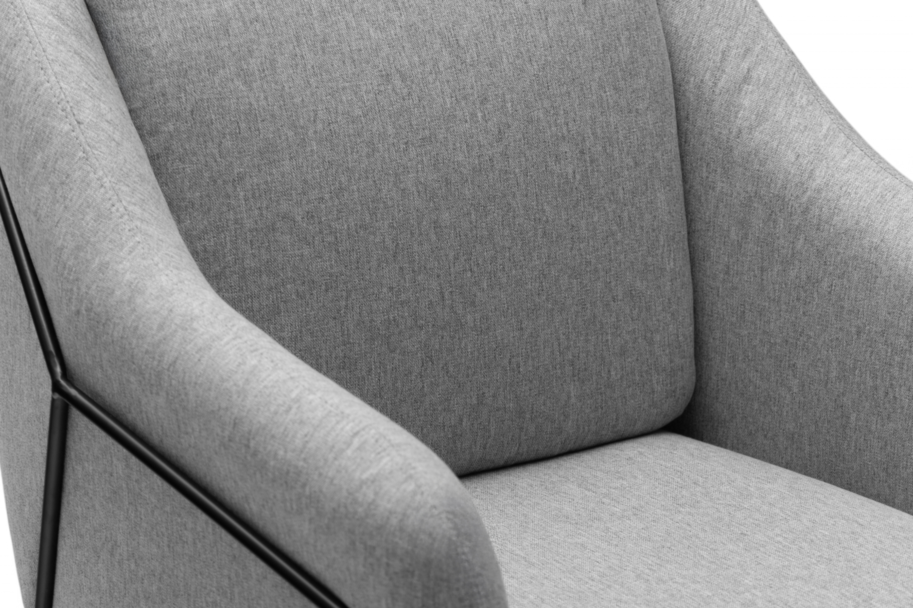 Dizajnové kreslo Pelinio - svetlošedá / čierna Kreslo odpočinkové Pelinio - svetlý popol / čierny nožičky