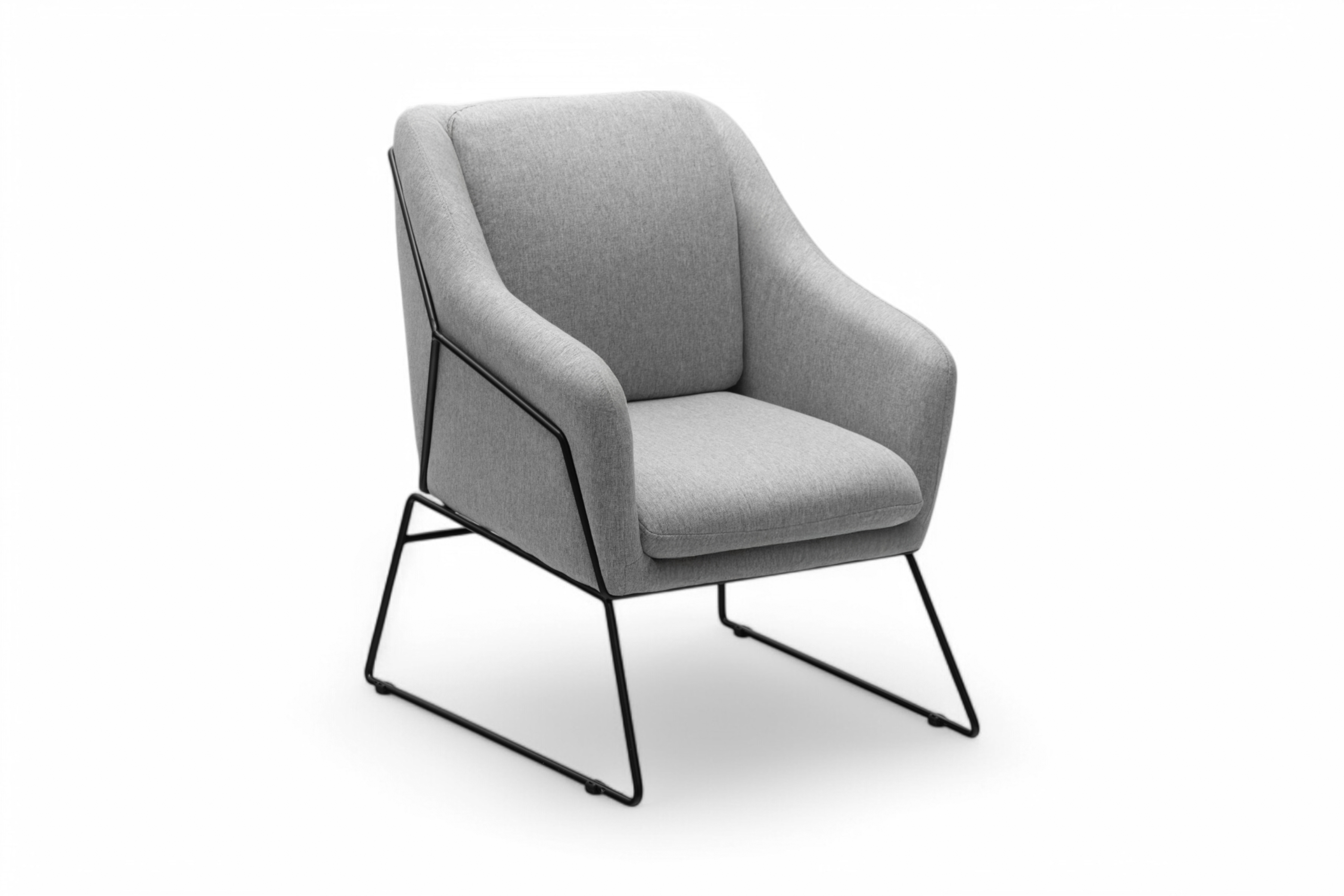 Dizajnové kreslo Pelinio - svetlošedá / čierna Kreslo odpočinkové Pelinio - svetlý popol / čierny nožičky