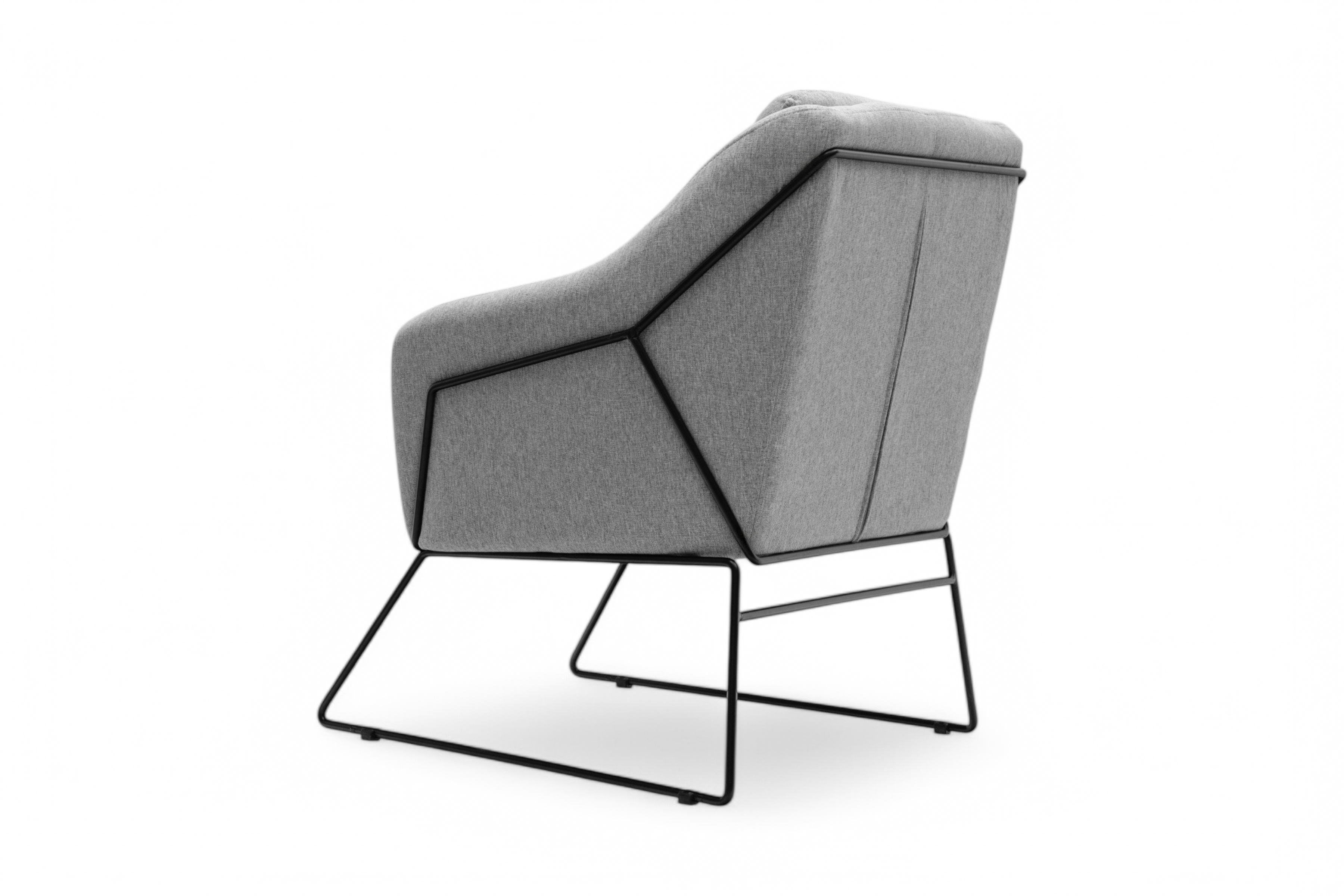 Dizajnové kreslo Pelinio - svetlošedá / čierna Kreslo odpočinkové Pelinio - svetlý popol / čierny nožičky