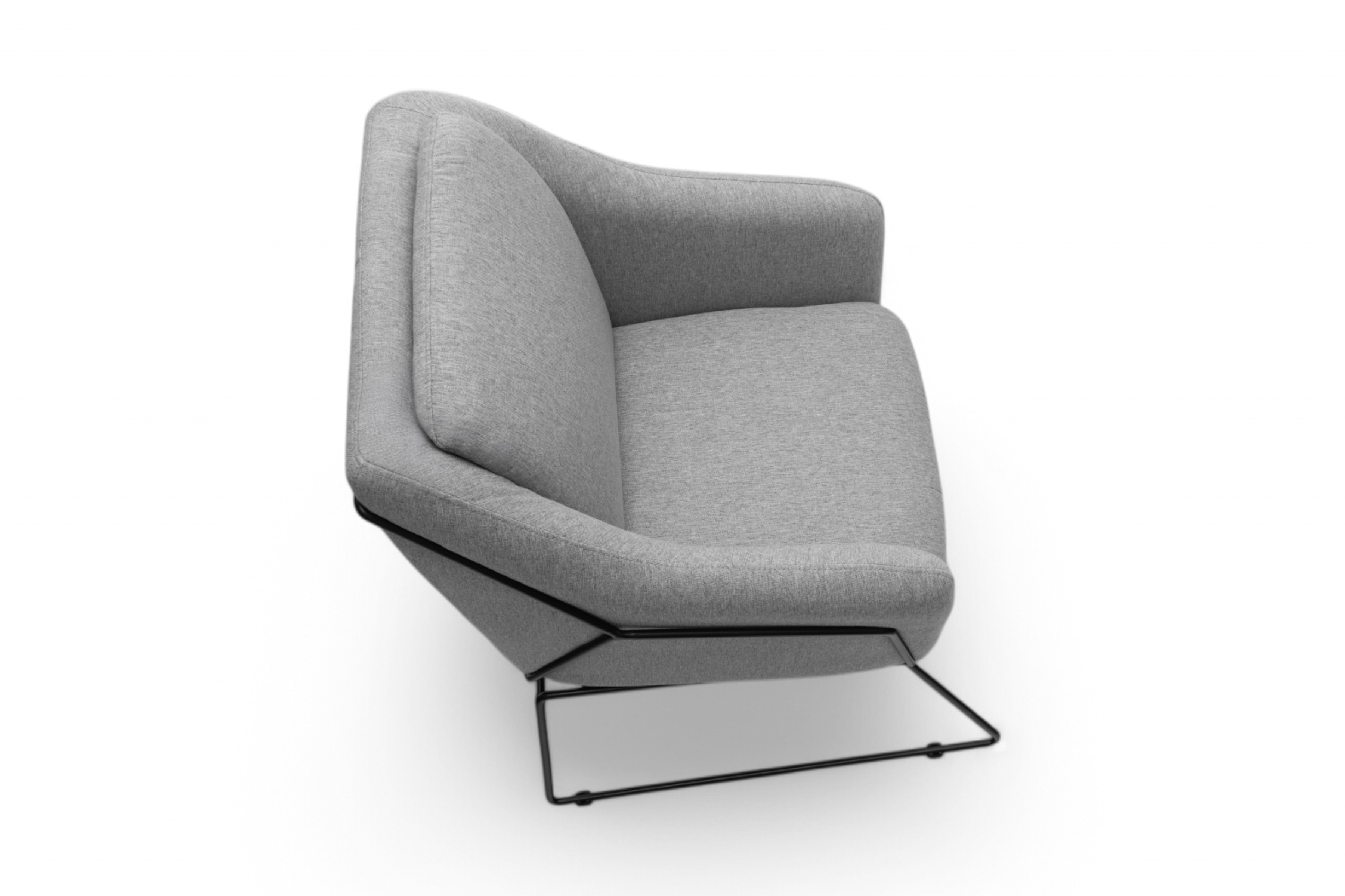 Dizajnové kreslo Pelinio - svetlošedá / čierna Kreslo odpočinkové Pelinio - svetlý popol / čierny nožičky