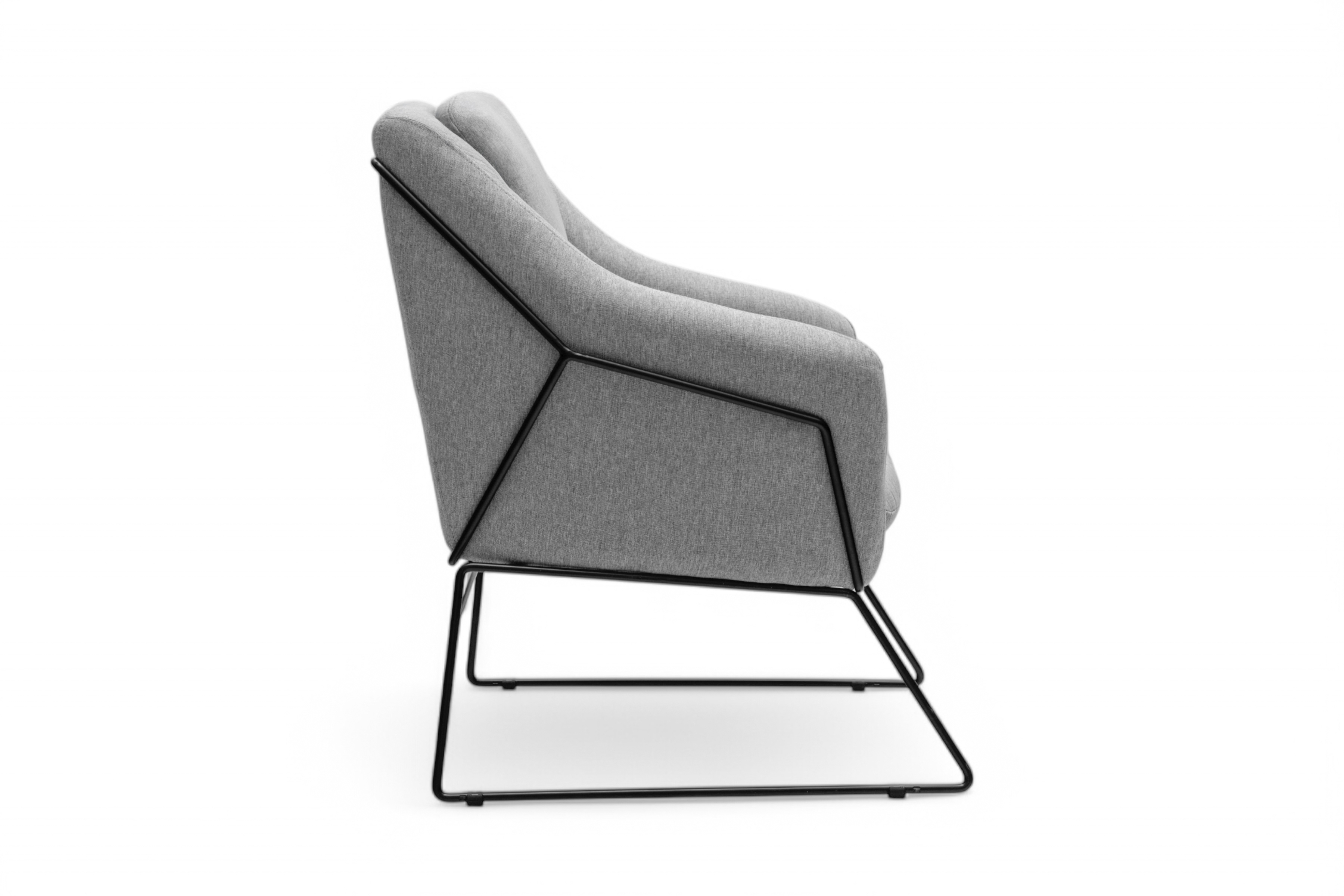 Dizajnové kreslo Pelinio - svetlošedá / čierna Kreslo odpočinkové Pelinio - svetlý popol / čierny nožičky